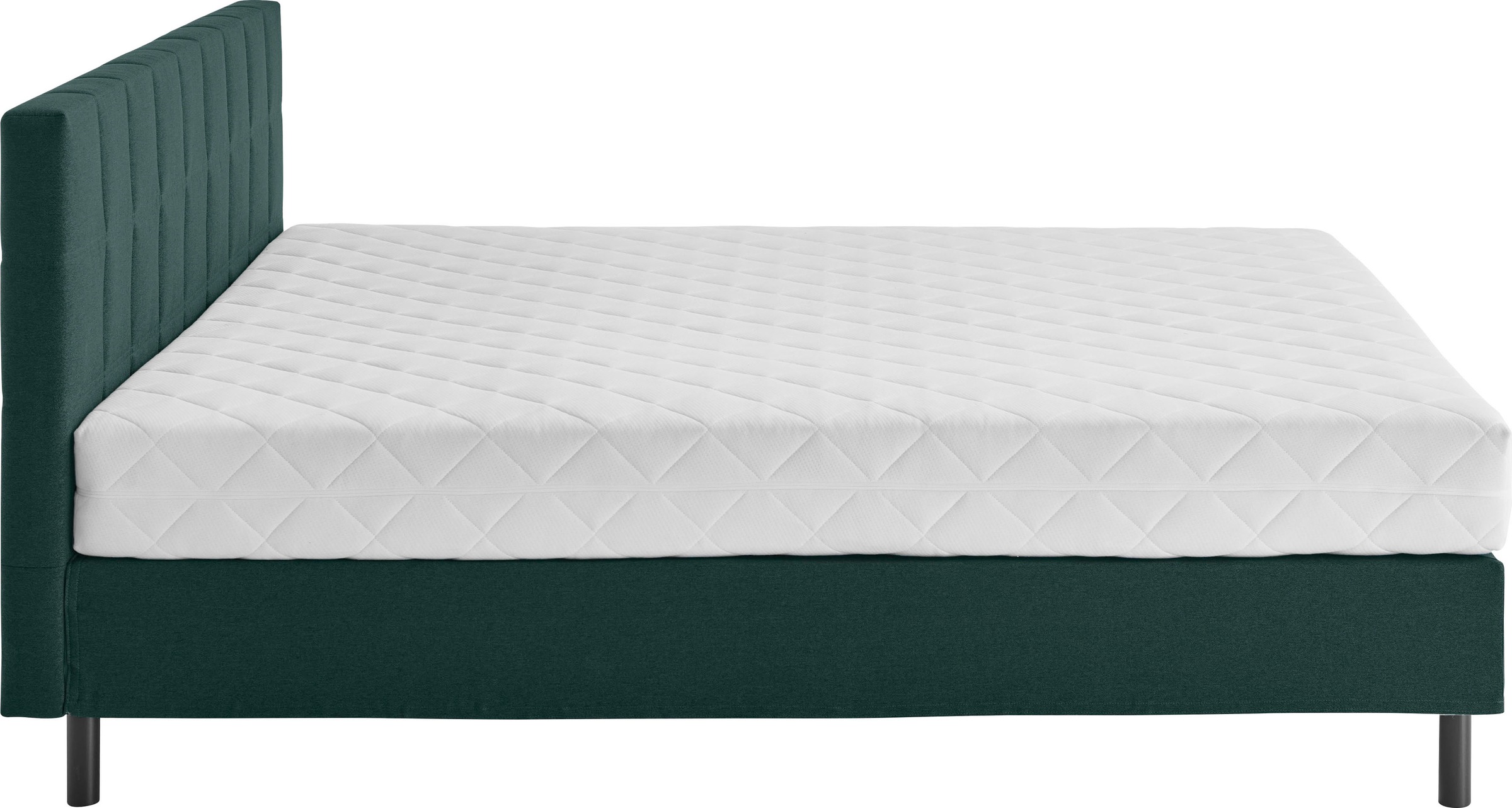 Boxbett "Nikola", grün (dunkelgrün), B:162cm L:210cm, ATLANTIC HOME COLLECTION, Komplettbetten, Boxspringbett, Massivholzfüßen, mit / ohne Matratze, in H2 und H3 erhältlich 5