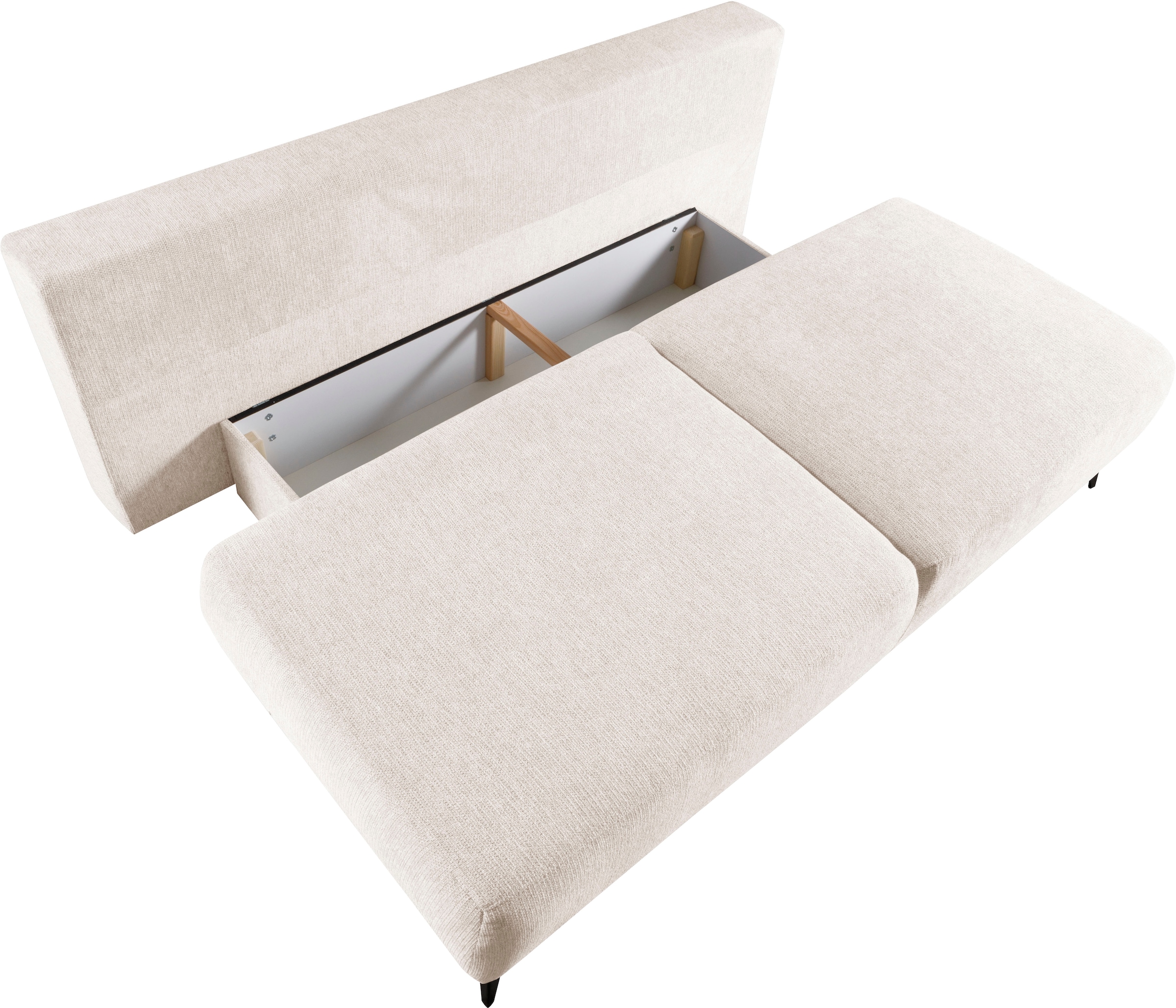 WERK2 Schlafsofa »Viktoria mit Komfortsitz- und Liegehöhe, Breite 200cm,«, bequemes 2-Sitzer Schlafcouch mit Bettkasten