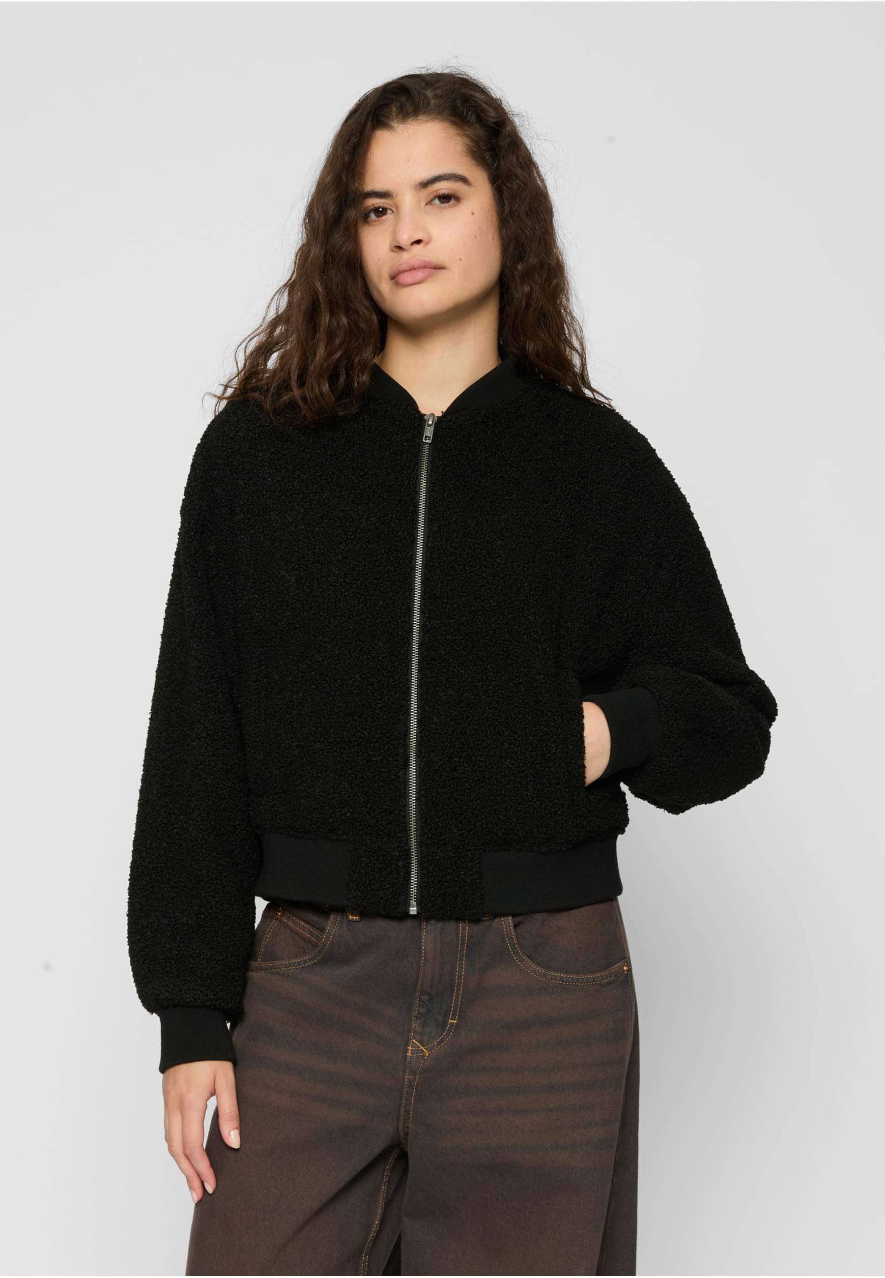 URBAN CLASSICS Bomberjacke »Urban Classics Damen Ladies Oversized Sherpa Bomber Jacket«, (1 St.), ohne Kapuze