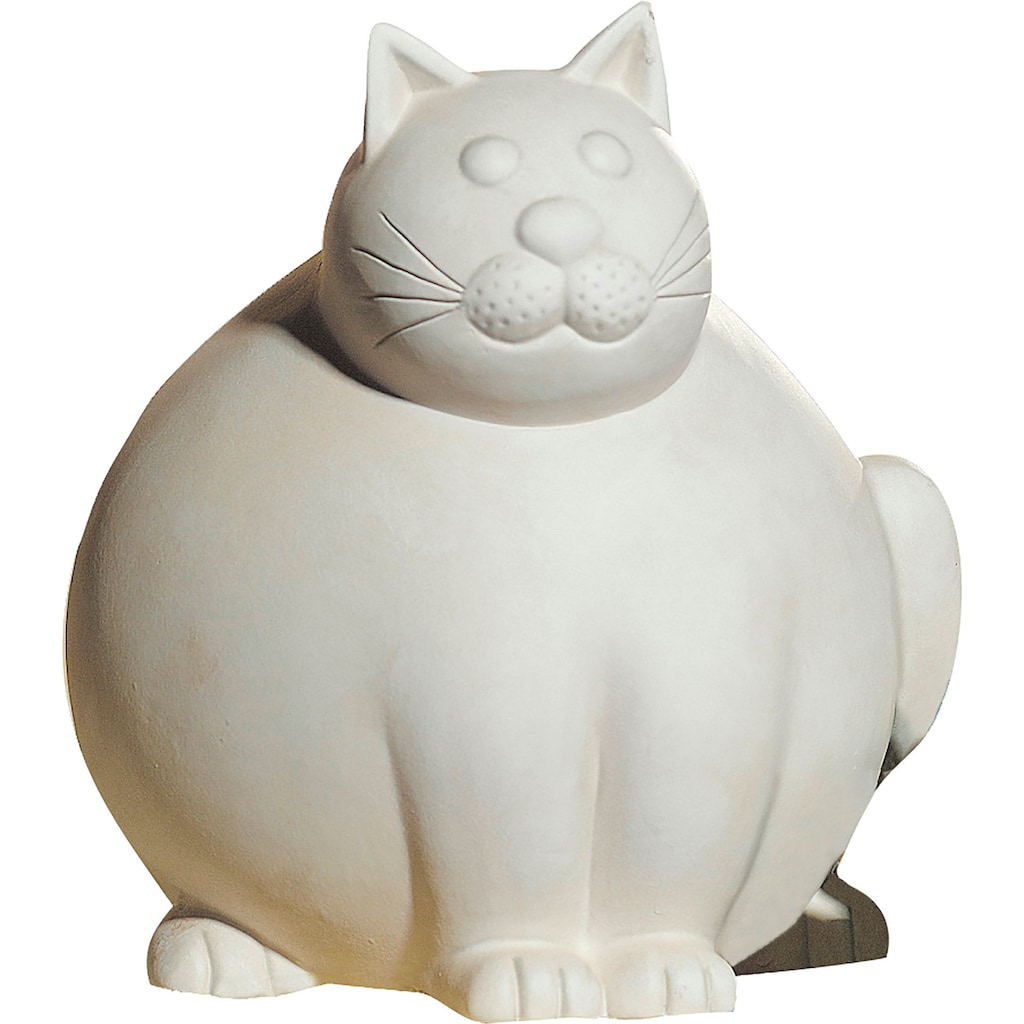 GILDE Dekofigur »Katze Molli, creme-weiß«, (1 St.), Dekoobjekt, Tierfigur, Höhe 30 cm, aus Keramik, Wohnzimmer