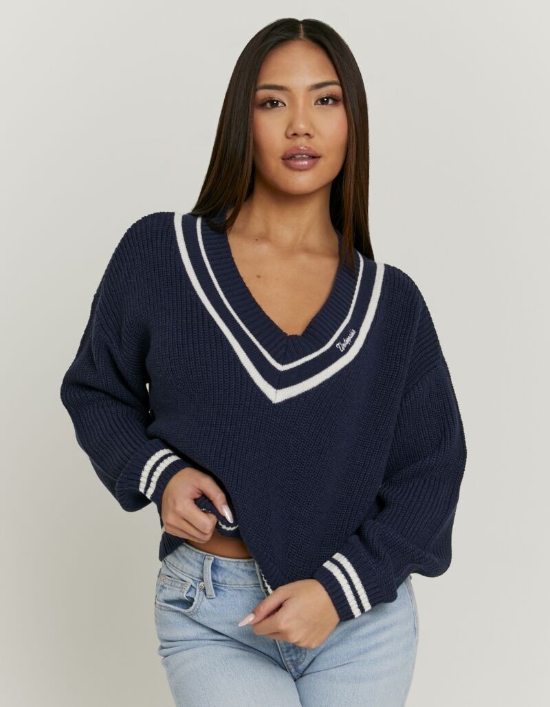 Tally Weijl Strickpullover "SPUACKARIBOU" Kunstfaser, mit tiefem V-Ausschni günstig online kaufen