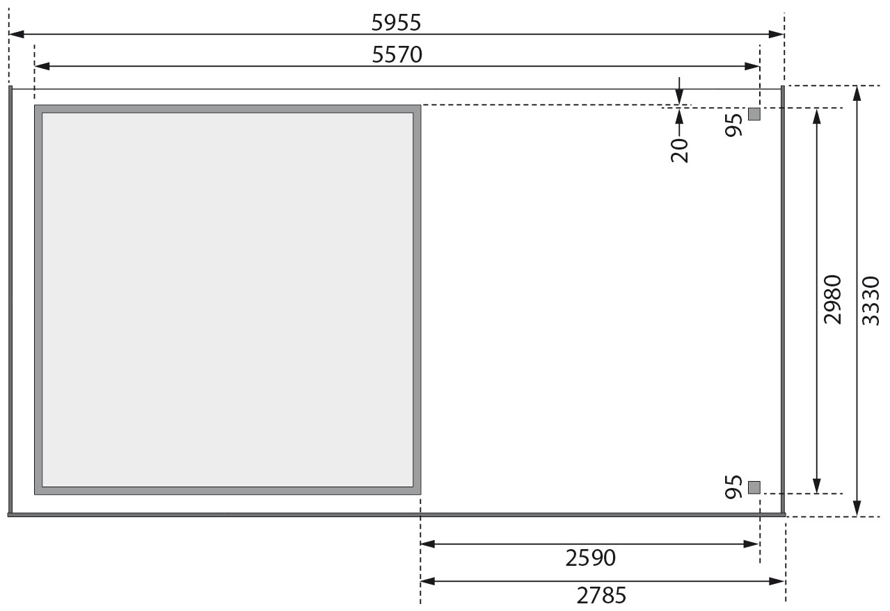 Karibu Gartenhaus »Arnis 6«, (Set), mit Anbaudach