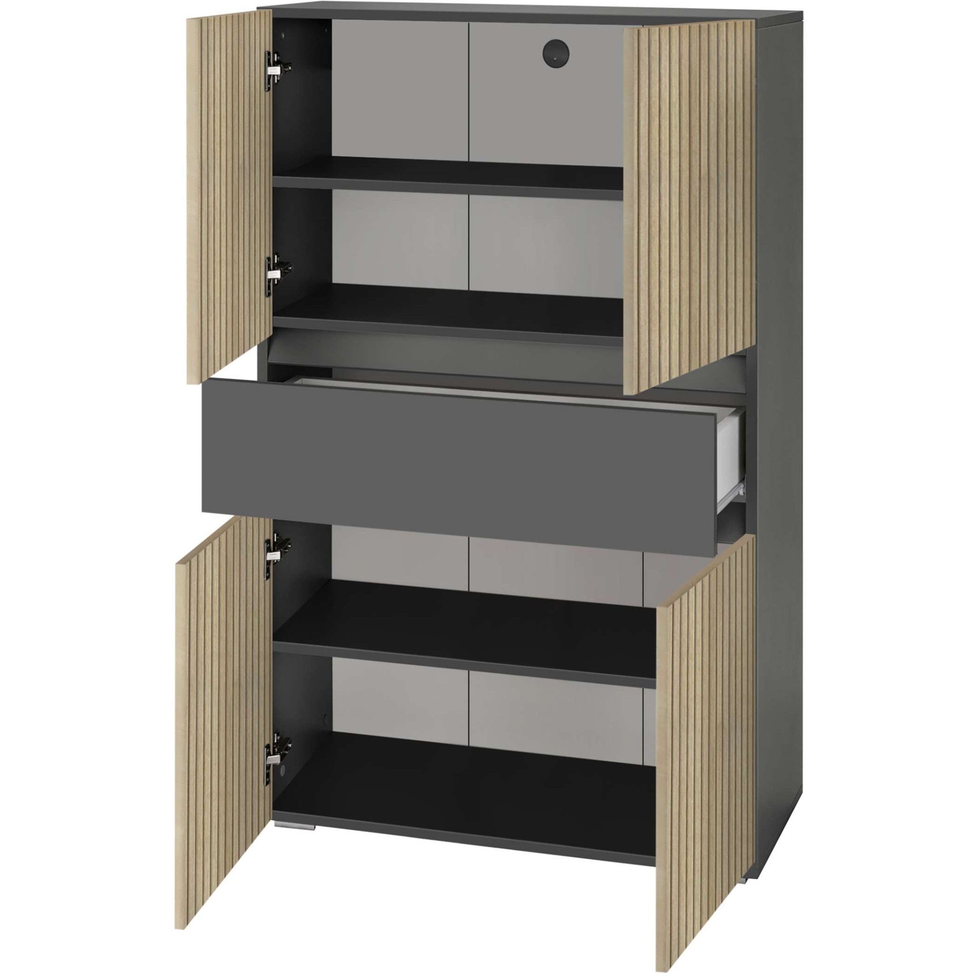 Home affaire Midischrank »Wisla«, mit 4 Türen & 1 Schublade, Breite 76 cm, Höhe 130 cm