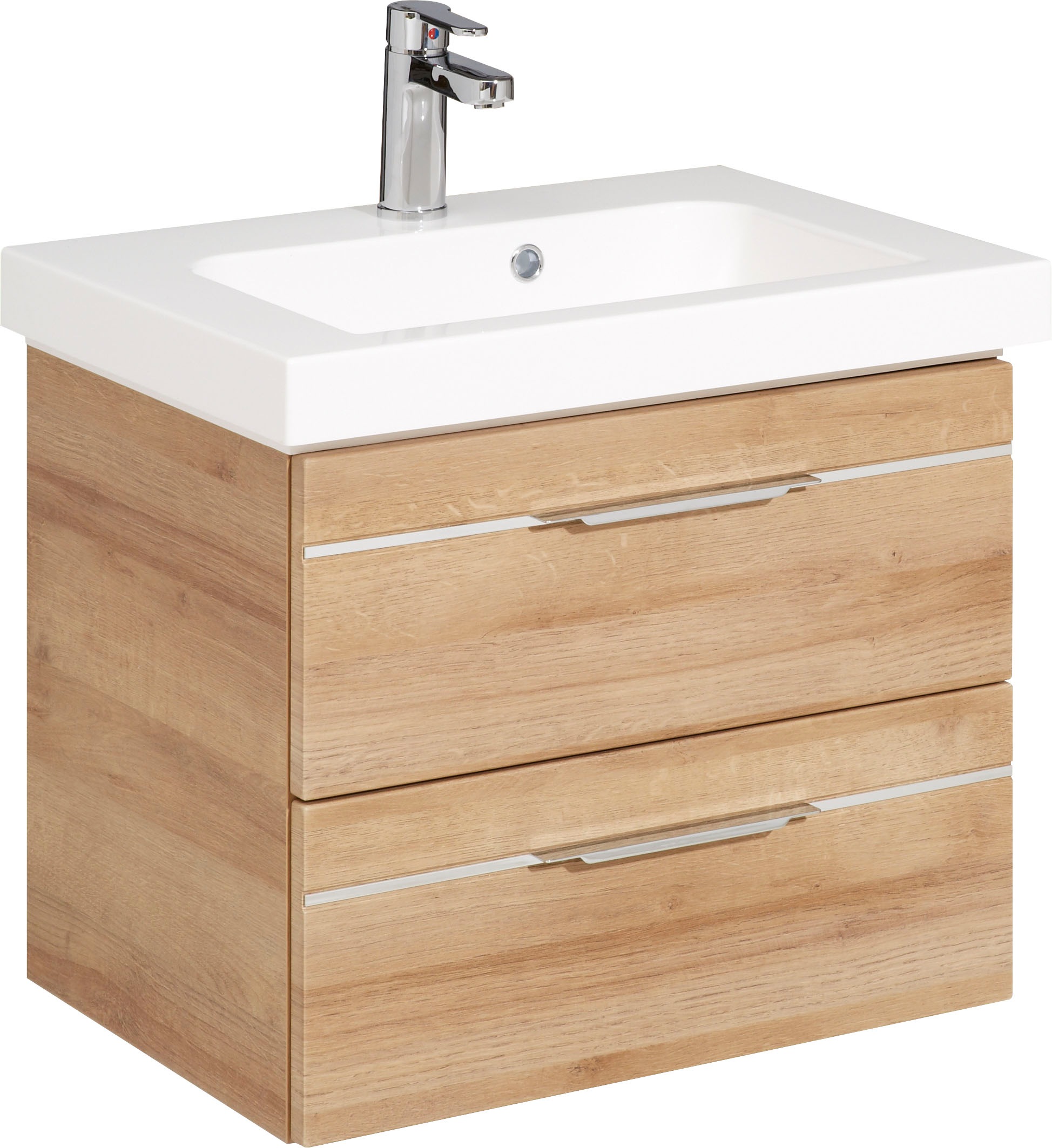 Saphir Badmöbel-Set »Balto Sprint 3-teilig, Mineralmarmor-Waschtisch mit LED-Spiegelschrank«, (4 St.), inkl. Türdämpfer, 100 cm breit, mit Midischrank, 3 Türen, 4 Schubladen