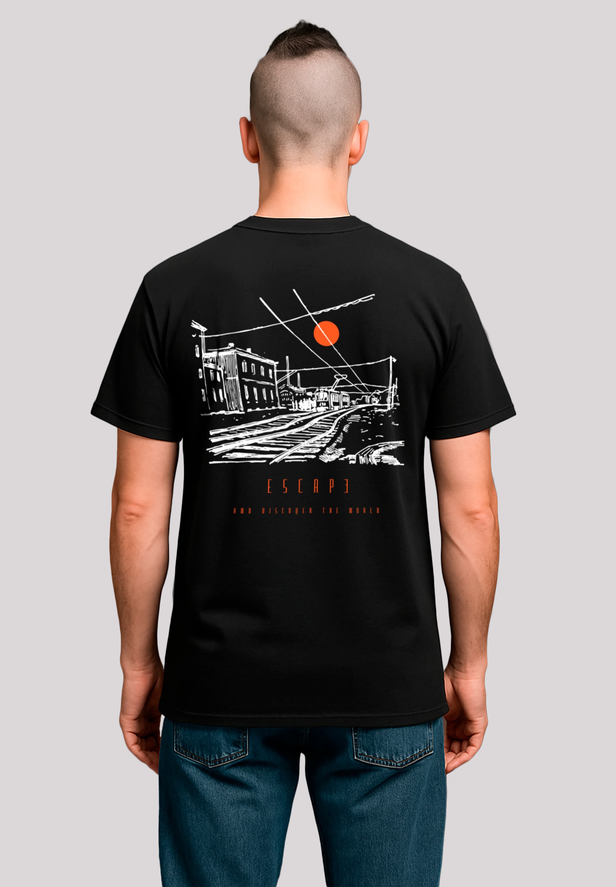 F4NT4STIC T-Shirt "Escape Discover the World Town Train Station", Premium Q günstig online kaufen