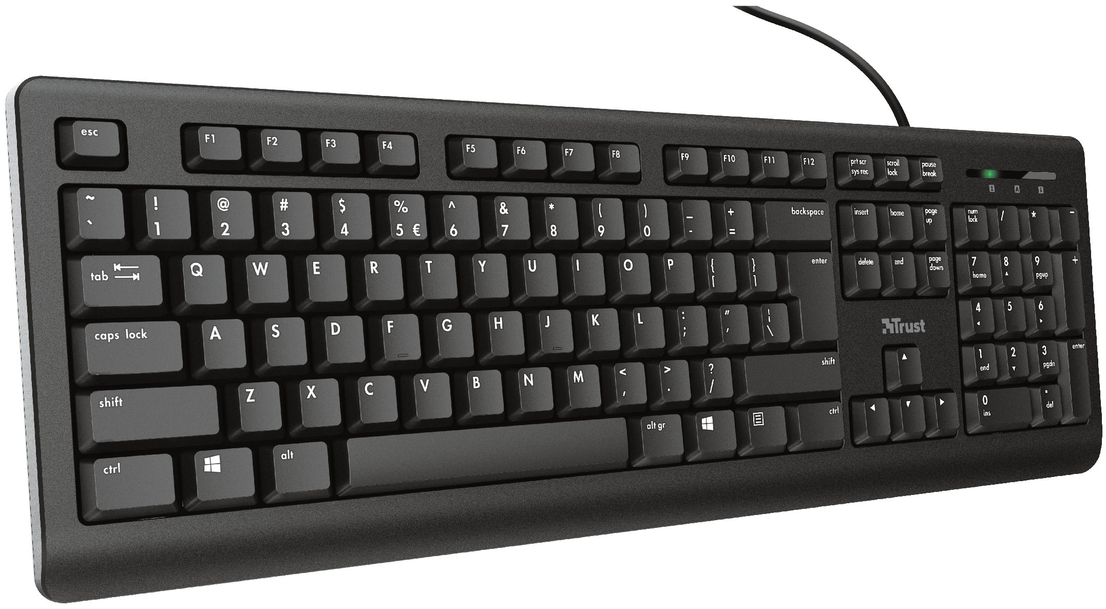 Trust Tastatur »TK-150« (USB-Anschluss | Windows-Sperrtaste | Ziffernblock)