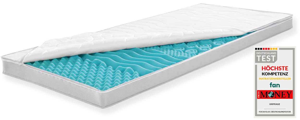 fan Topper "Big Komfort Plus, 7 Zonen Topper 90x200, 180x200 cm & weitere Größen" Matratze, Boxspringbett, Hausstauballergiker geeignet, ergonomisch