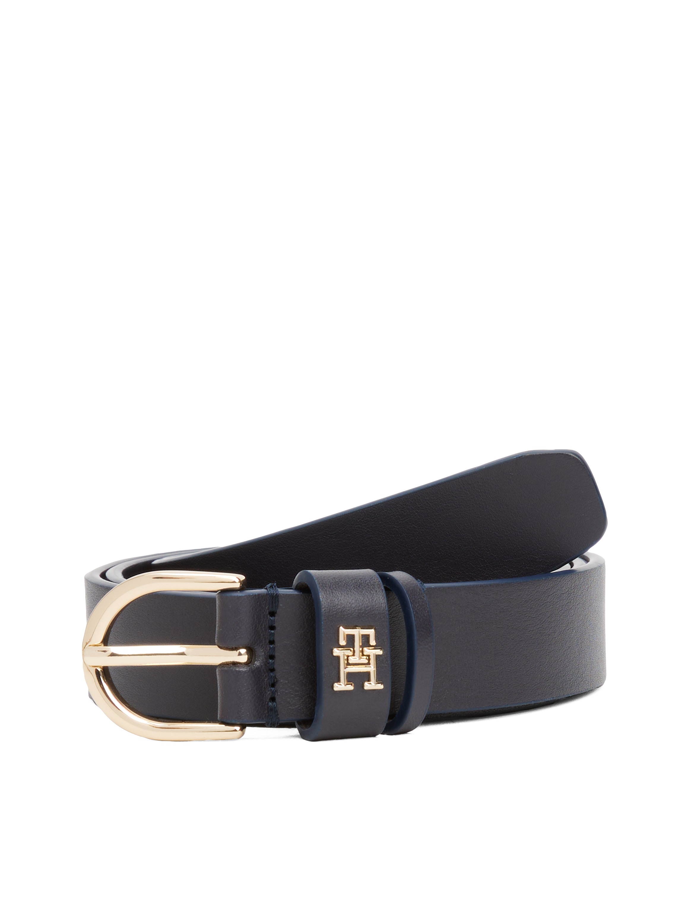 Tommy Hilfiger Ledergürtel »ESSENTIAL EFFORTLESS 2.5 GOLD«, Logoemblem, weiche Haptik, ovale Einfachdornschließe