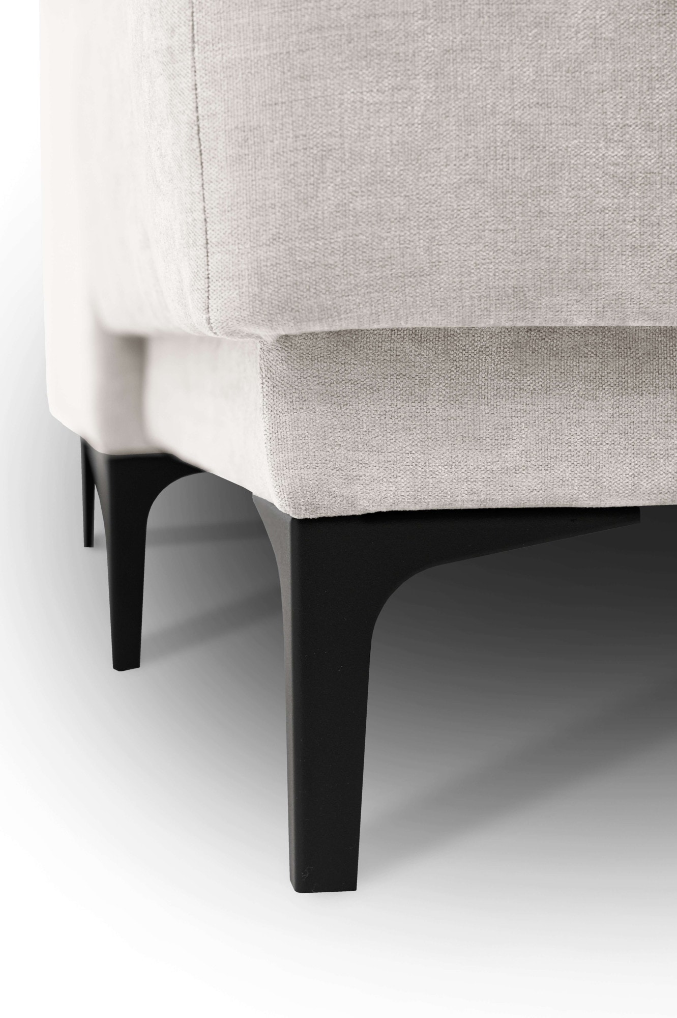 Places of Style Wohnlandschaft »XXL Sofa Oland, Struktur, Flachgewebe, Luxus-Microfaser, Boucle«, U-Form, 342 cm, Wellenunterfederung, Skandi-Design, Metallfüße