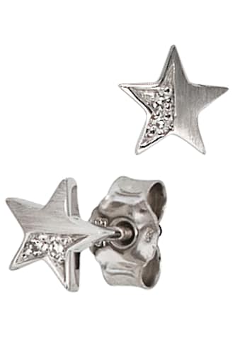 JOBO Paar Ohrstecker »Ohrringe Stern«, 585 Weißgold mit 4 Diamanten kaufen