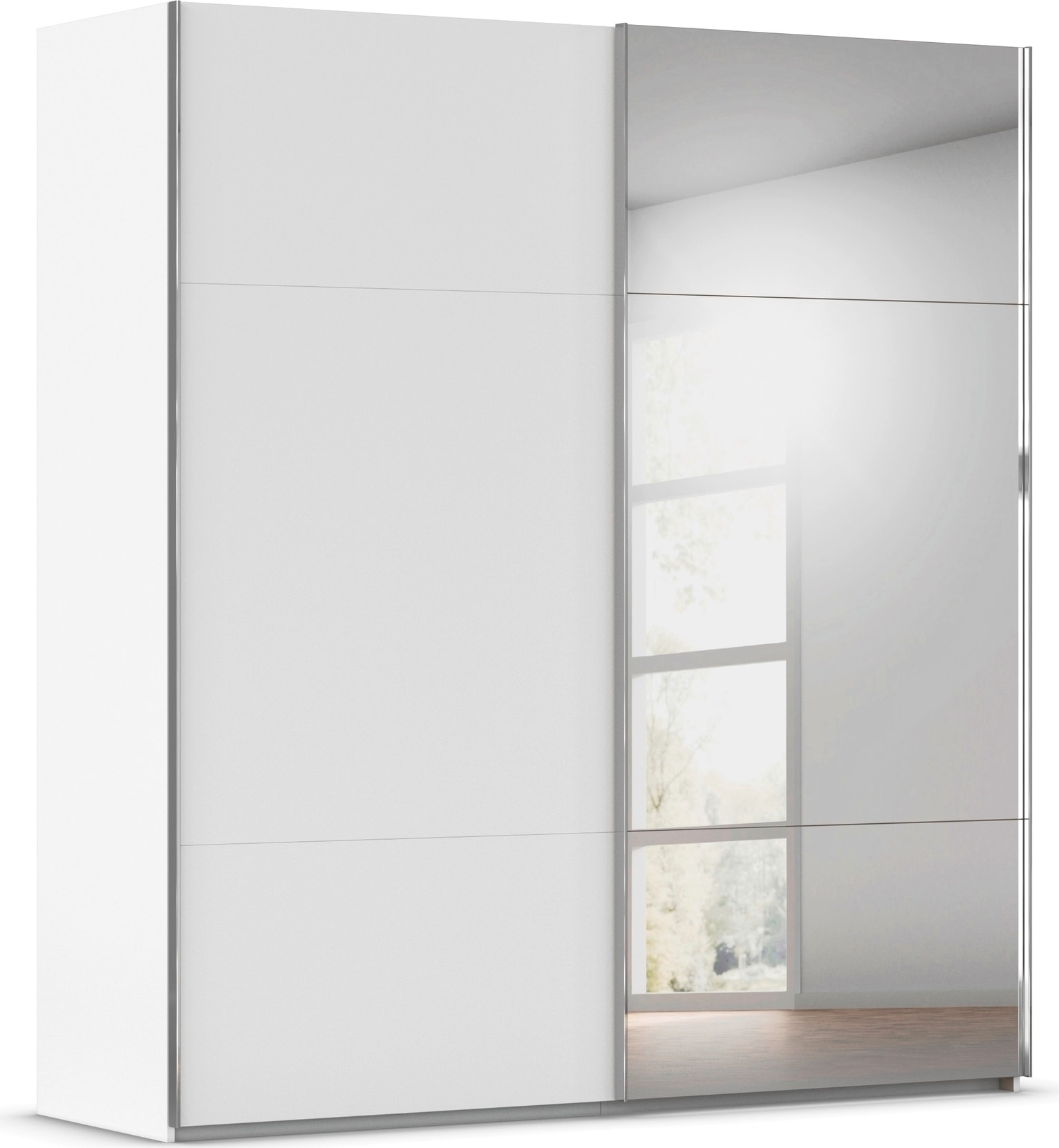 rauch Schwebetürenschrank "Kleiderschrank Schrank Garderobe Schlafzimmerschrank CONTIDO" 3 verschiedene Ausstattungen BASIC/CLASSIC/PREMIUM (inkl. SOFT-CLOSE), aus hochwertigem Material in 6 Breiten 2 Griff-Farben MADE IN GERMANY