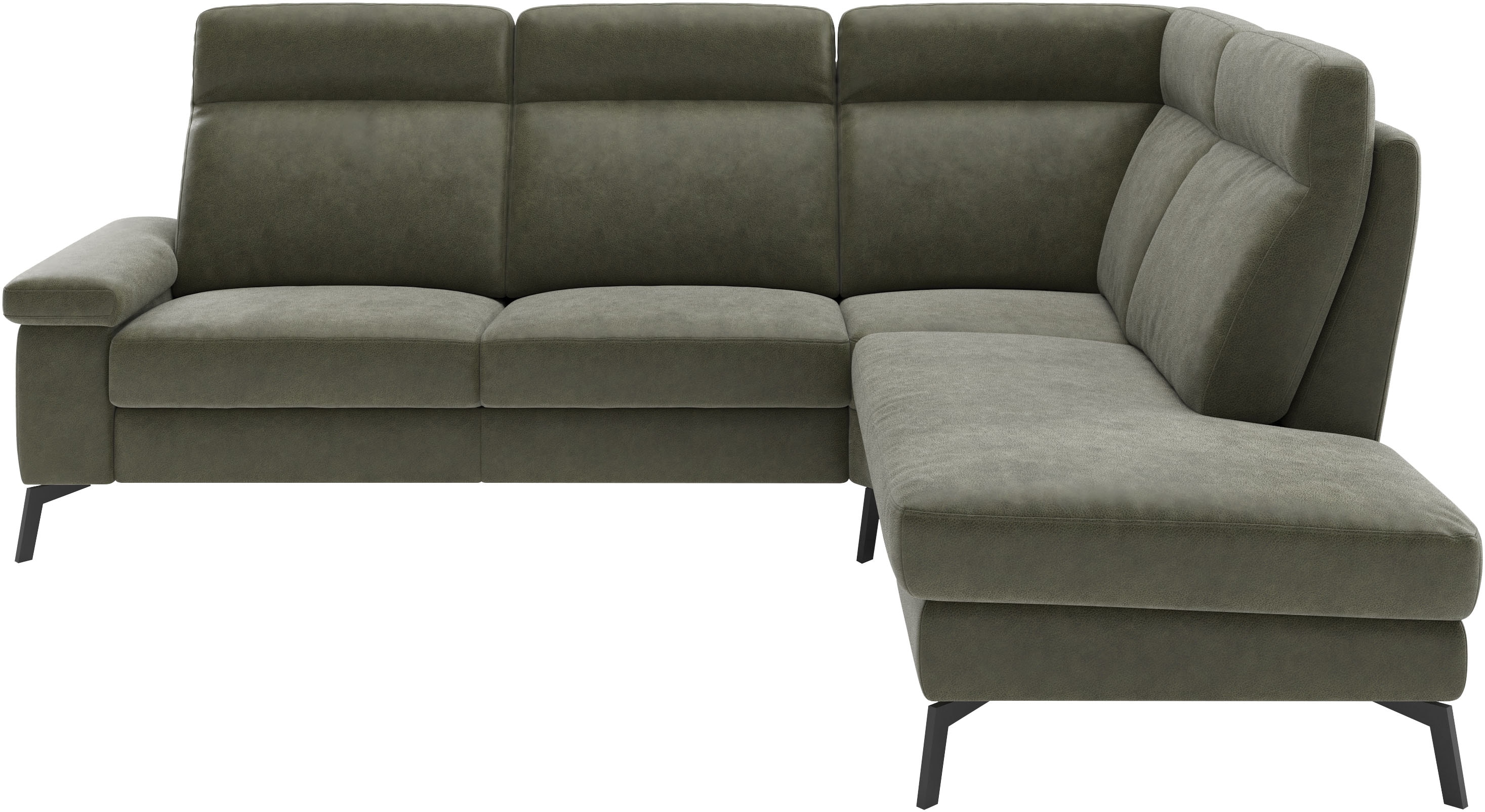 Home affaire Ecksofa "Nalani, optionaler Sitzauszug, Breite: 252 cm" Komfortabler Federkernsitz, großzügige Ecke, klappbare Armlehne