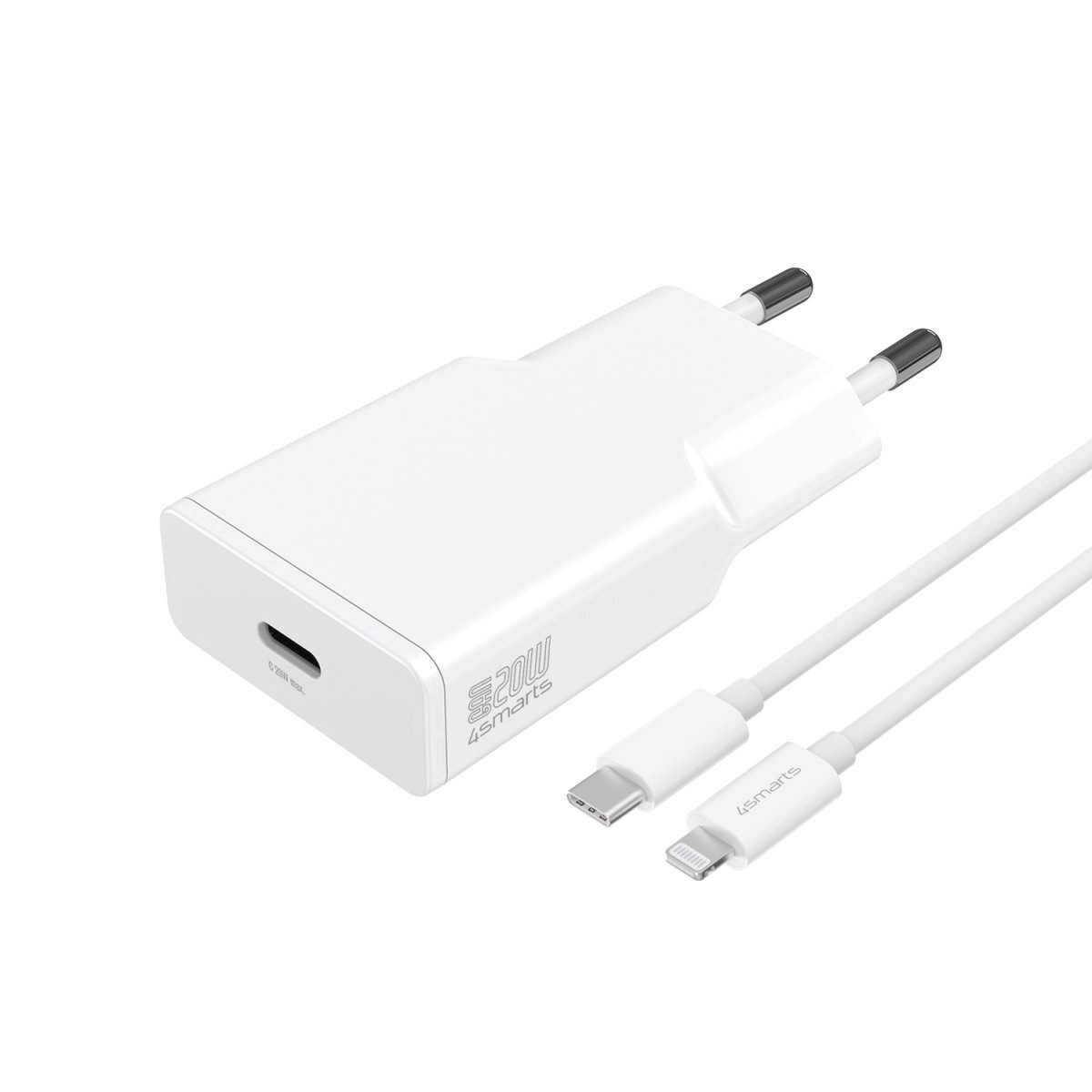 4smarts USB-Ladegerät »Set PDPlug Slim 20W GaN 1C + USB-C auf Lightning Kabel«