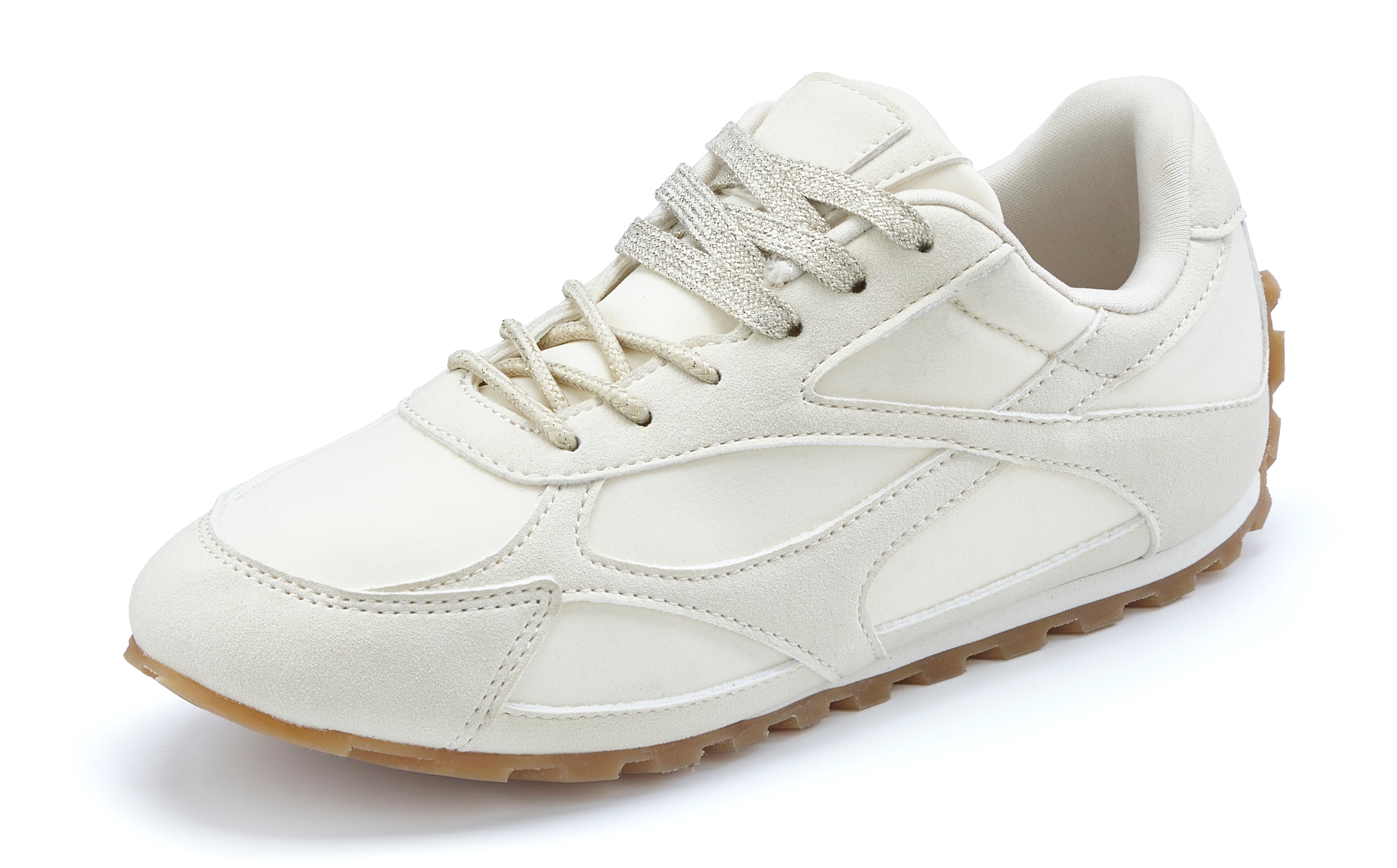 LASCANA Sneaker "Retro-Schürer, Schnürhalbschuh, Freizeitschuh, Retro-Sneaker" mit verschiedenen Schürsenkeln VEGAN