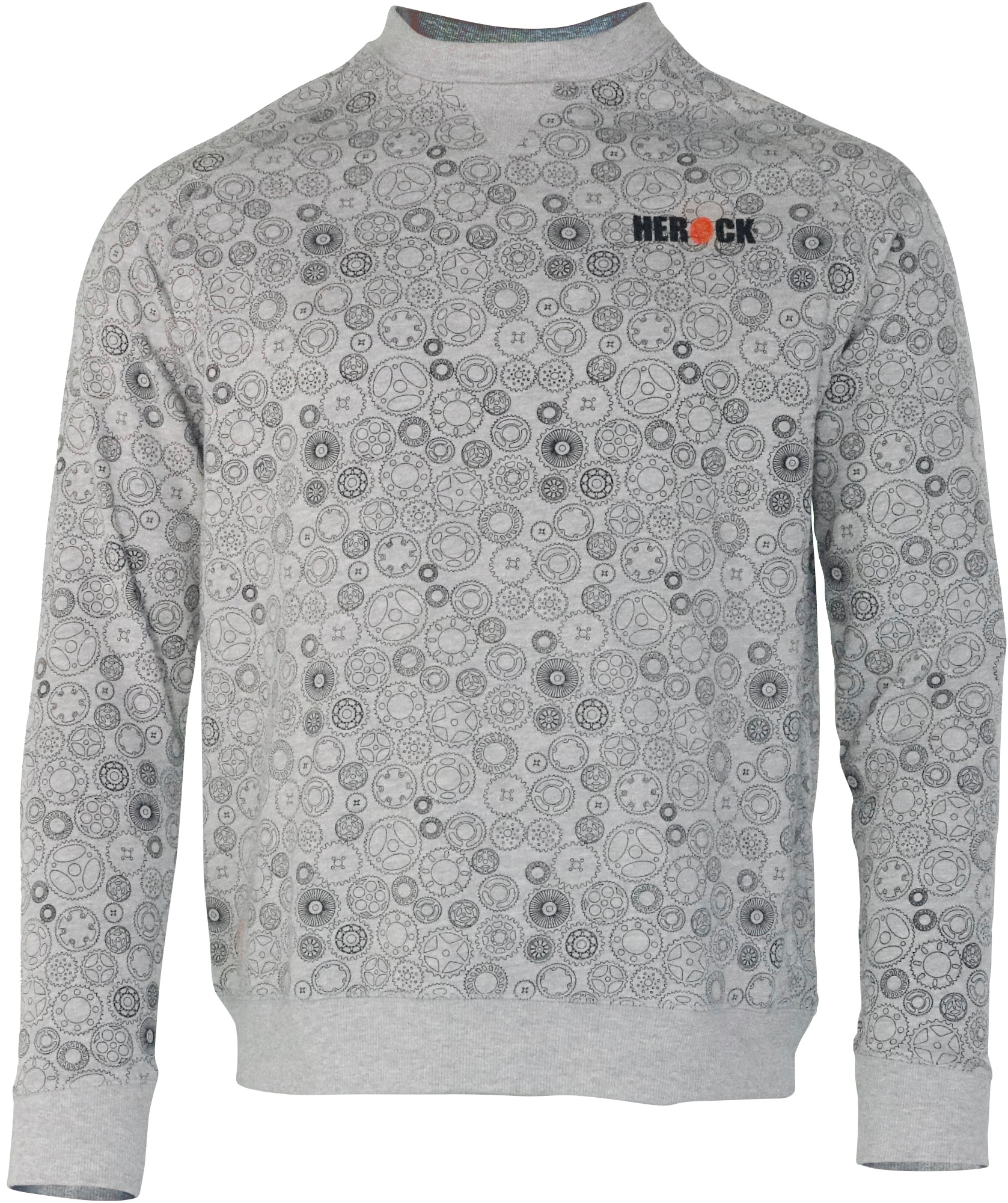 & | bestellen Herock®-Aufdruck, angenehmes Herock »Engineer«, Tragegefühl Sweater BAUR Zahnrad-Muster Mit
