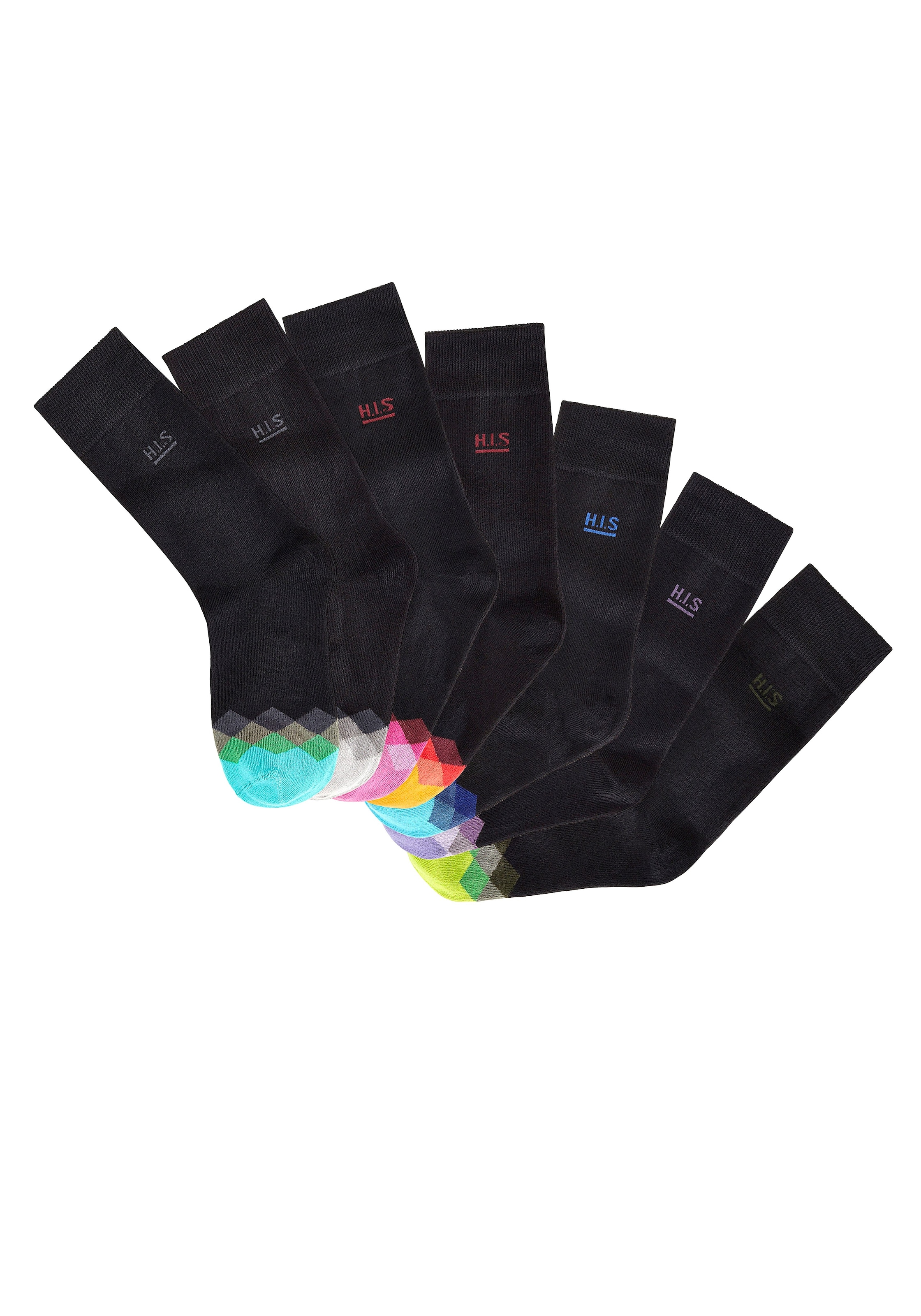 H.I.S Socken (7 Paar) tollen BAUR an der Spitze Farbmuster mit 