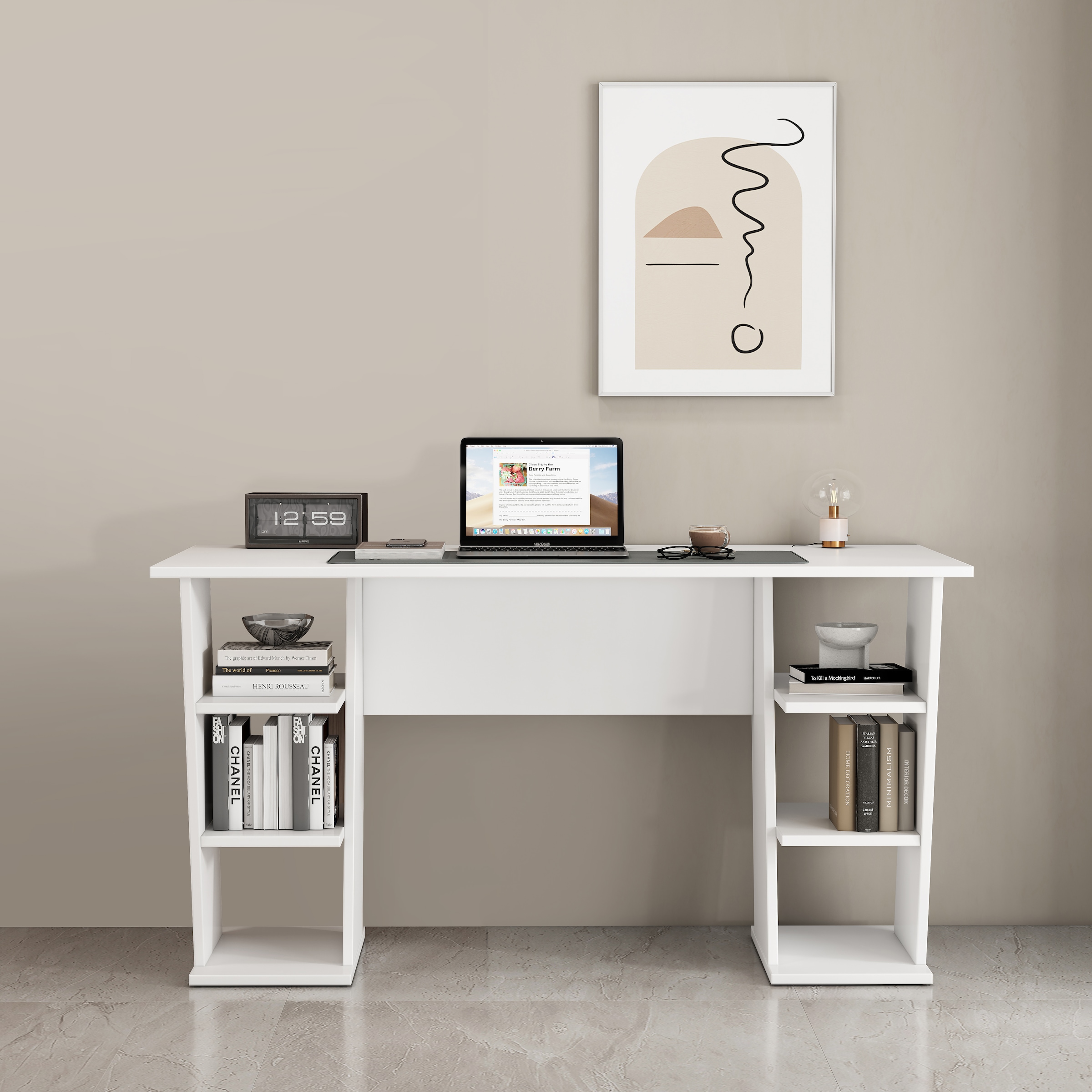 OTTO home Schreibtisch »Ezzell« Regalschreibtisch mit Ablagen, modernes Design, Breite 137 cm