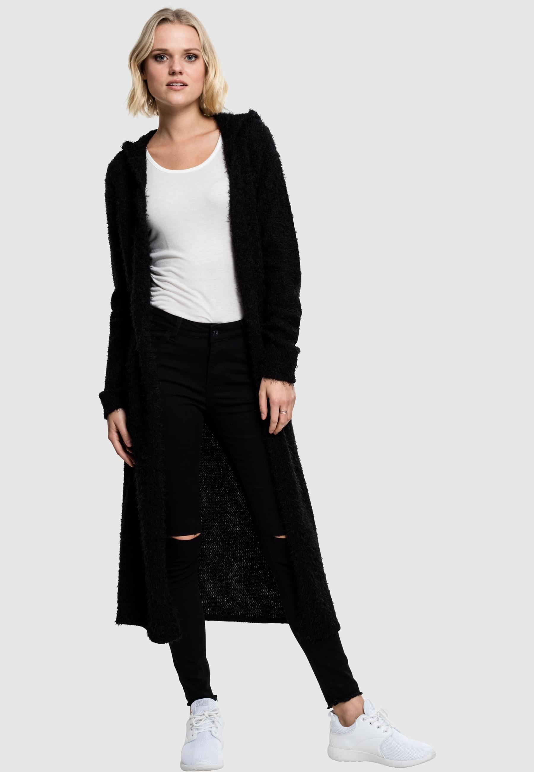 URBAN CLASSICS Strickjacke »Urban Classics Damen Ladies Hooded Feather Cardigan«