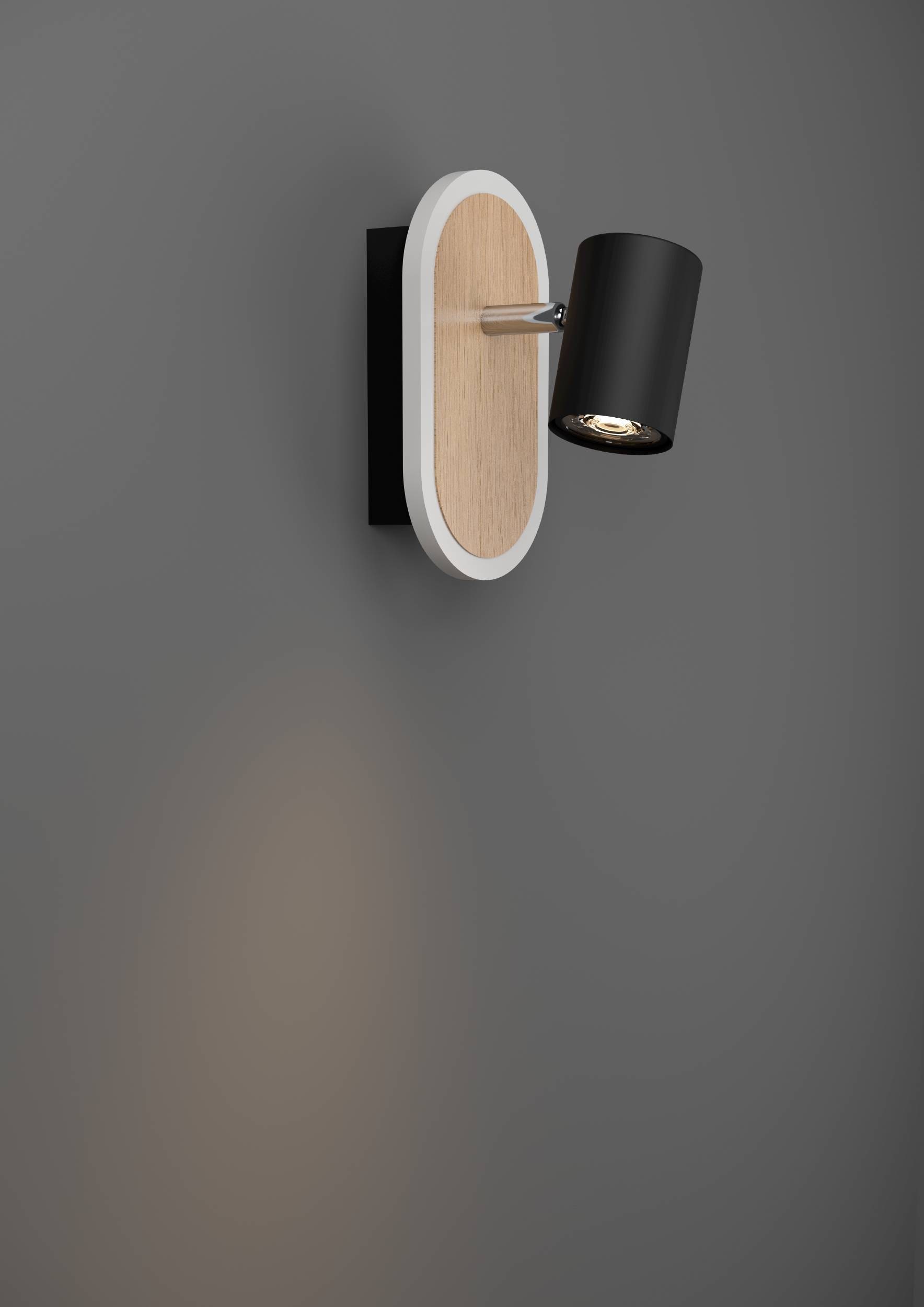 EGLO Deckenleuchte »Rimbocchi Wandleuchte, Metall und Holz-Optik, Spotbalken schwenkbar« LED-Modul 1 Stk. Warmweiß Spot - L18 x B10 x H15 cm - schwarz, braun - 7W inkl.