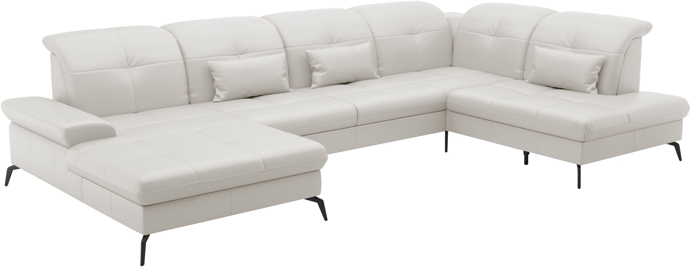 sit&more Wohnlandschaft »Amica, U-Form, inkl. Sitztiefenverstellung und Armteilverstellung«, wahlweise mit Kopfteilverstellung, Bettfunktion und Bettkasten