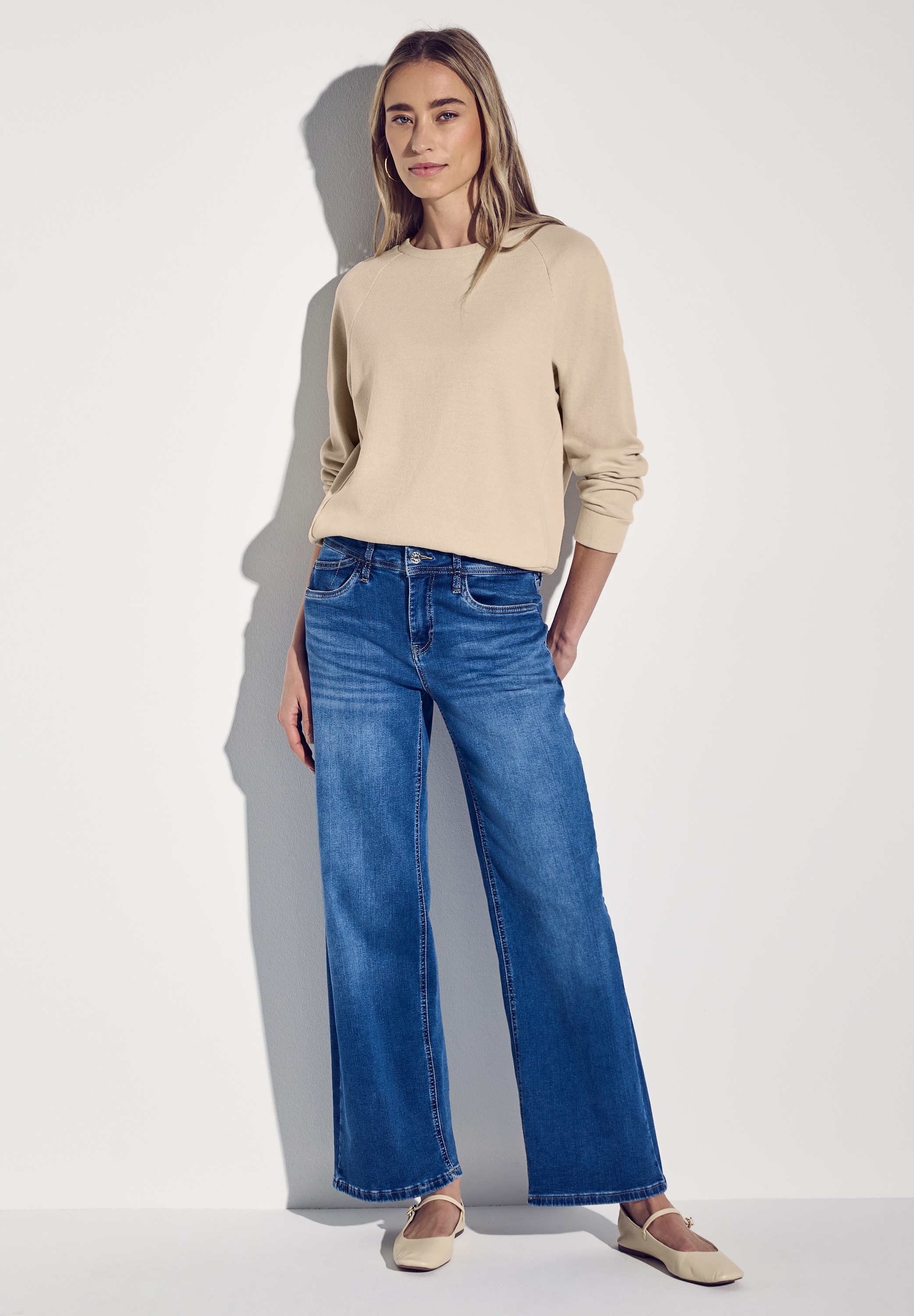 STREET ONE Langarmshirt, mit U-Boot-Ausschnitt