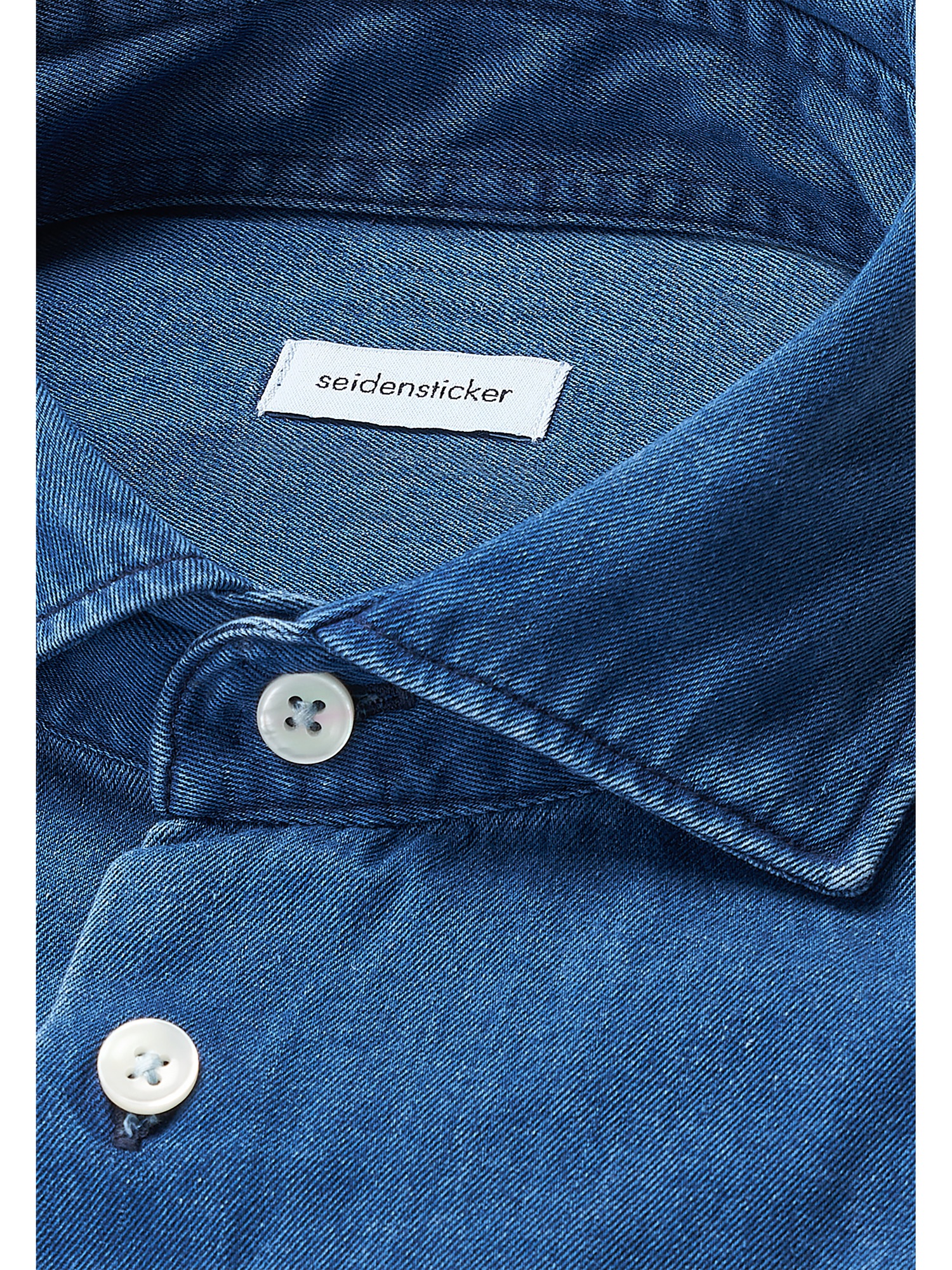 seidenstickerJeanshemd, Regular Kentkragen Denim