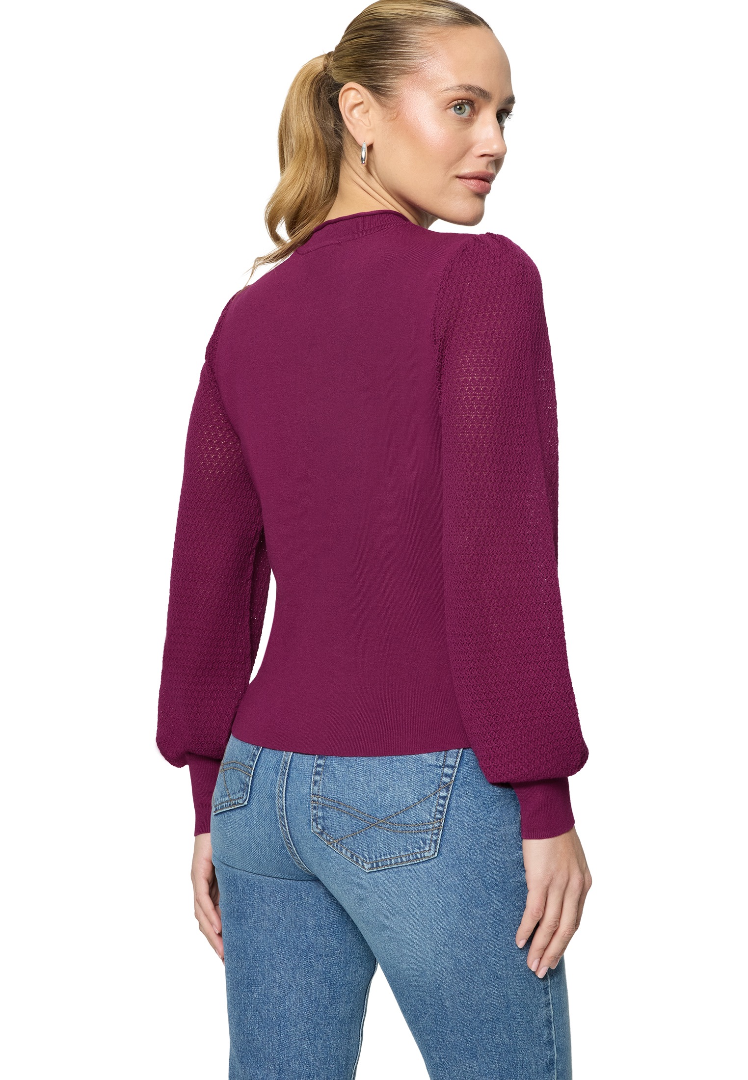 Zero Strickpullover »Damen mit Puffärmeln« 1 Plain/ ohne Details