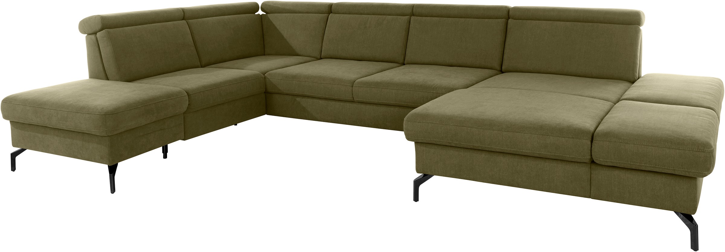 sit&more Wohnlandschaft »Brisbane U-Form«, Fußhöhe 15 cm, inklusive Sitztiefen-, Armteil- und Kopfteilverstellung