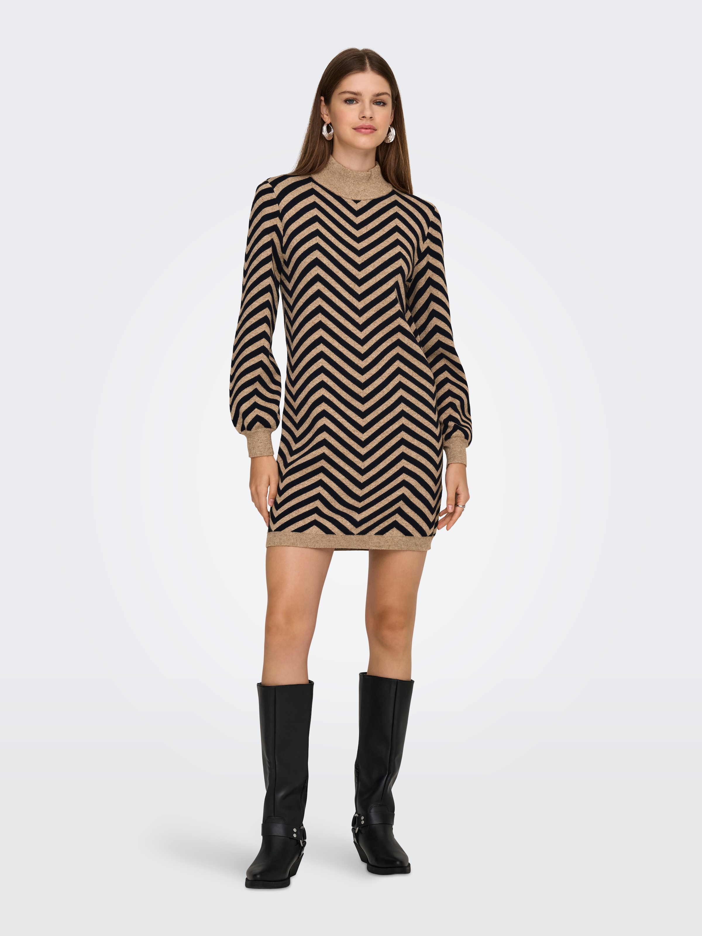 ONLY Strickkleid »ONLJULIA LS HIGHNECK PATTERN DRESS KNT«