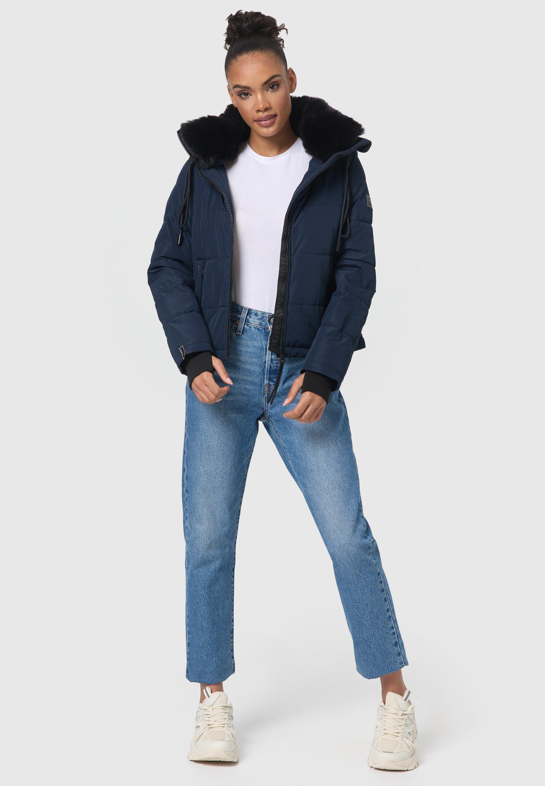 Navahoo Steppjacke »Mit Liebe XIV«, mit Kapuze, Warme gesteppte Damen Winterjacke mit kuscheligem Kragen