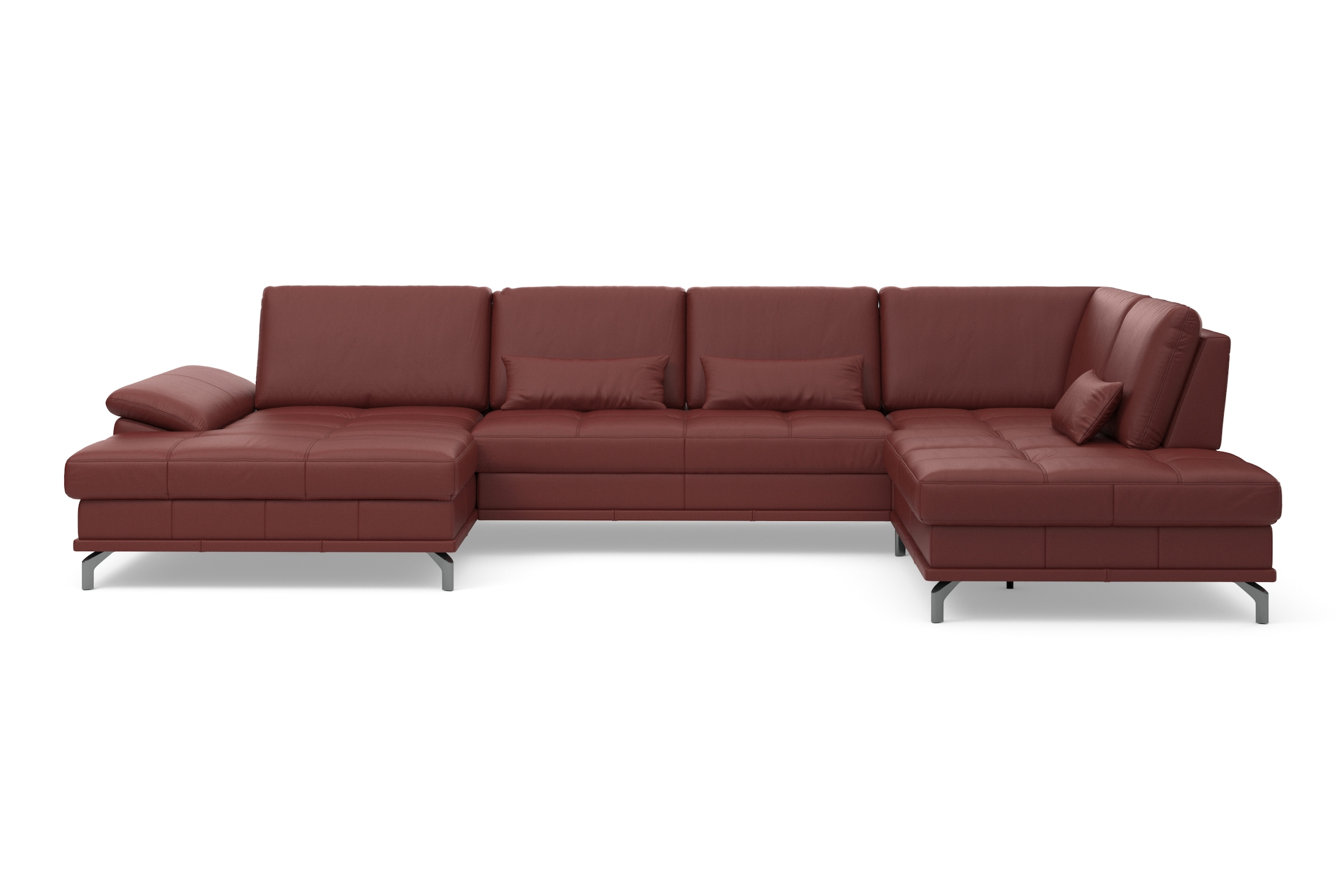 Places of Style Wohnlandschaft »Costello U-Form, mit Sitztiefenverstellung, Armteilverstellung und«, 3 Nierenkissen, optional Bettfunktion und Bettkasten