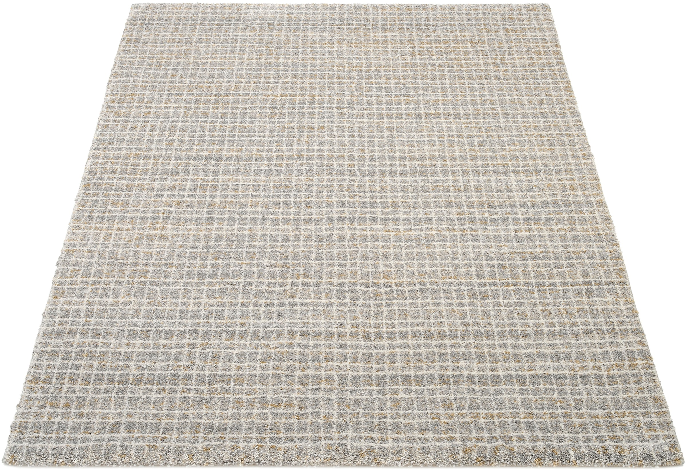 OCI DIE TEPPICHMARKE Teppich "NEW VILLA GEO, auch als Läufer und in Rund" quadratisch 20 mm Höhe fein kariertes Design, Wohnzimmer