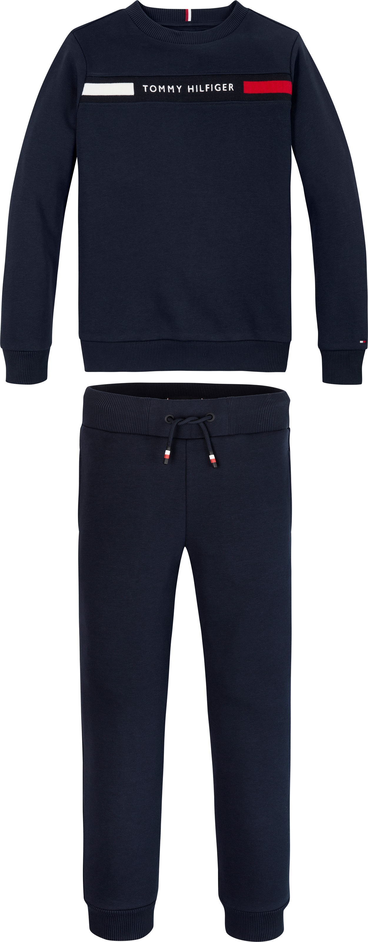 Tommy Hilfiger Langarmshirt & Hose »TH RIB INSERT SET«, mit Logoschriftzug
