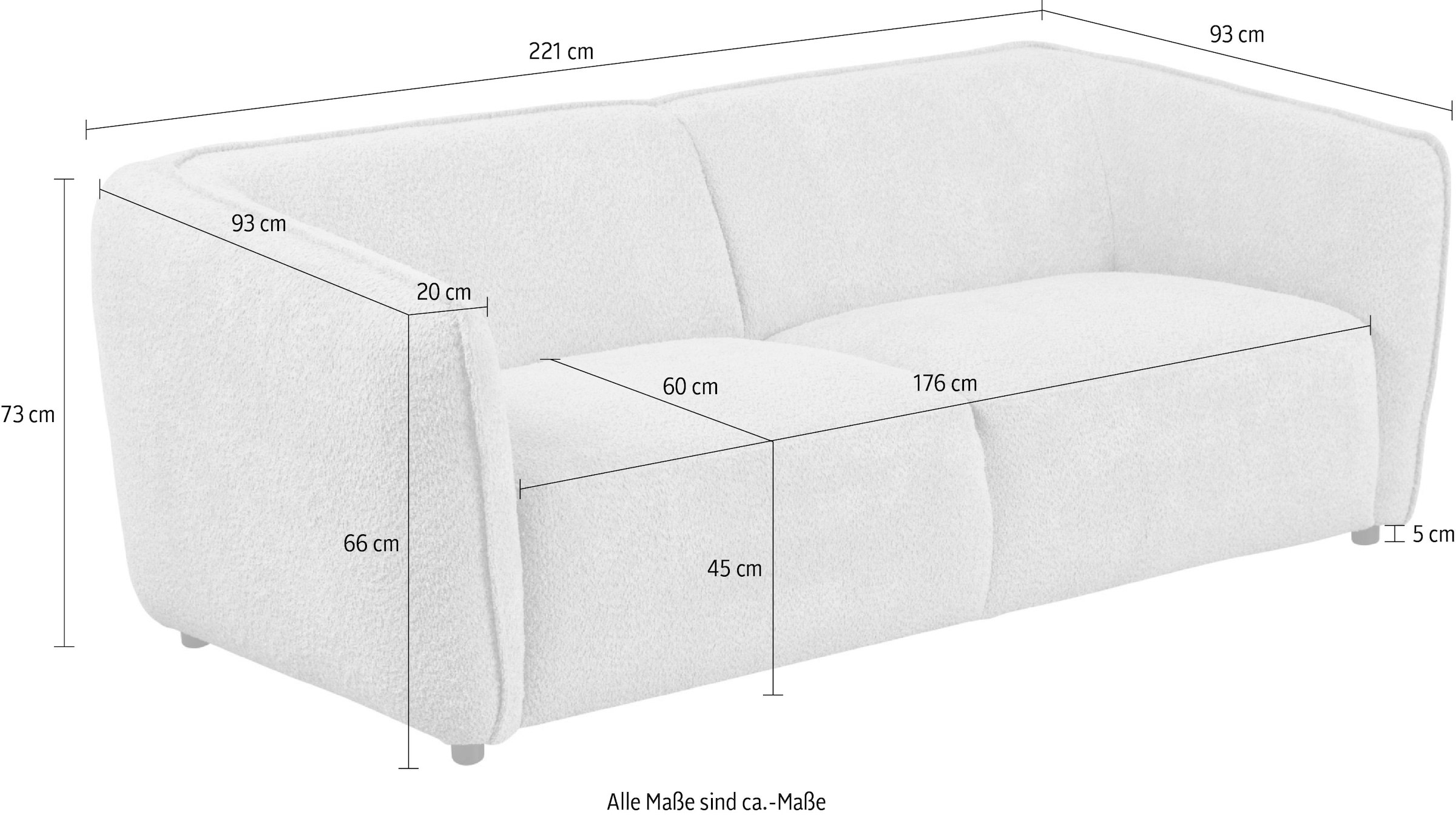 andas 3-Sitzer »Ostrup«, schlichtes modernes Design, in verschiedenen Farben