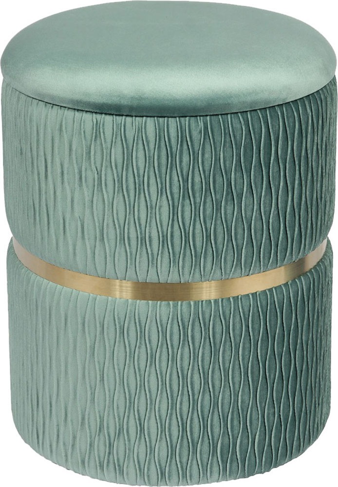 Kayoom Polsterhocker »Hocker Zora 425 2er-Set, Praktischer und versteckter Stauraum«, (Set, 2 St.), 2er-Set mit Stauraum, ineinander stapelbar, goldener Ring