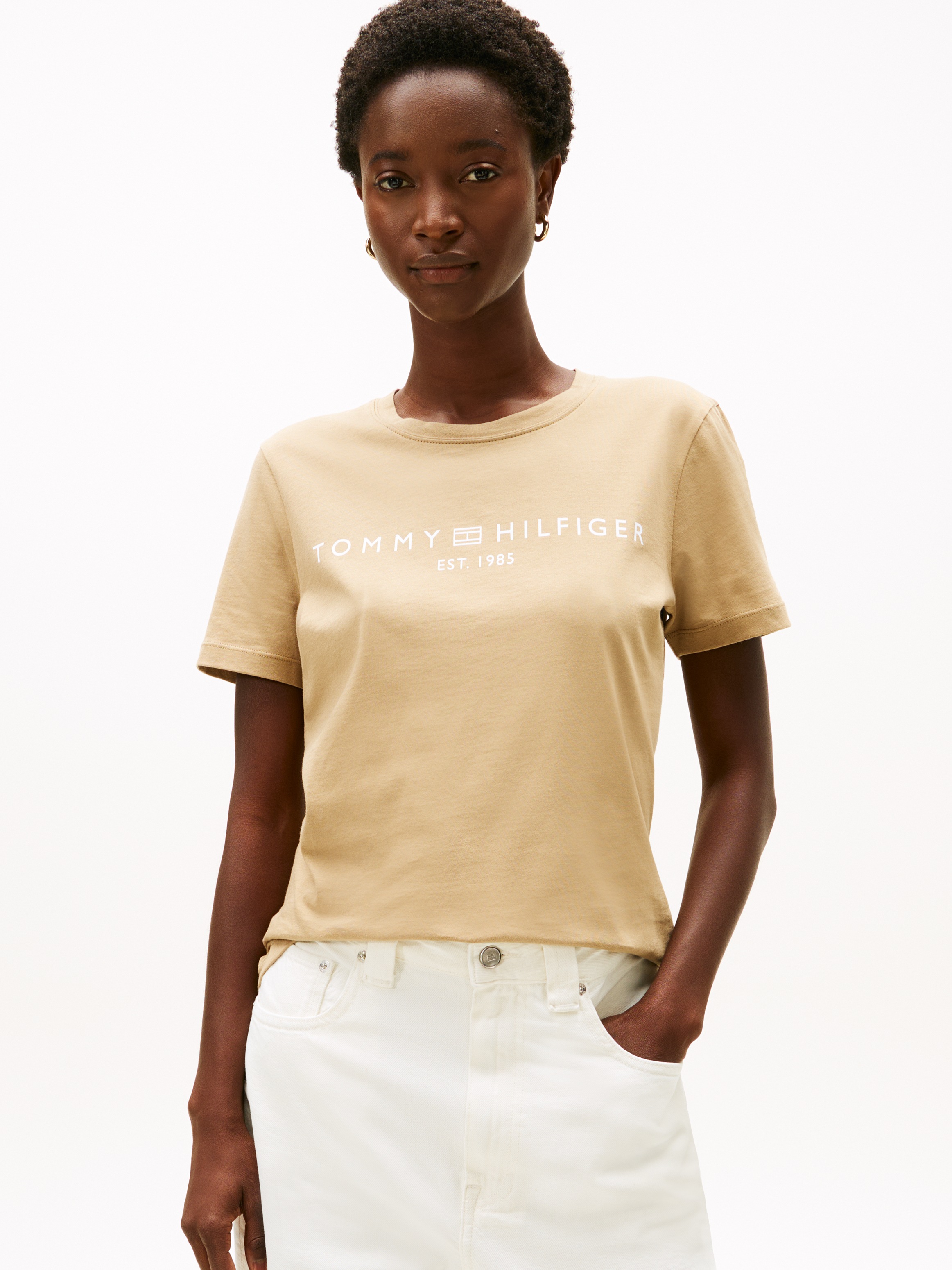 Tommy Hilfiger "REG CORP LOGO C-NK mit Logoschriftzug und Stickerei" Baumwo günstig online kaufen