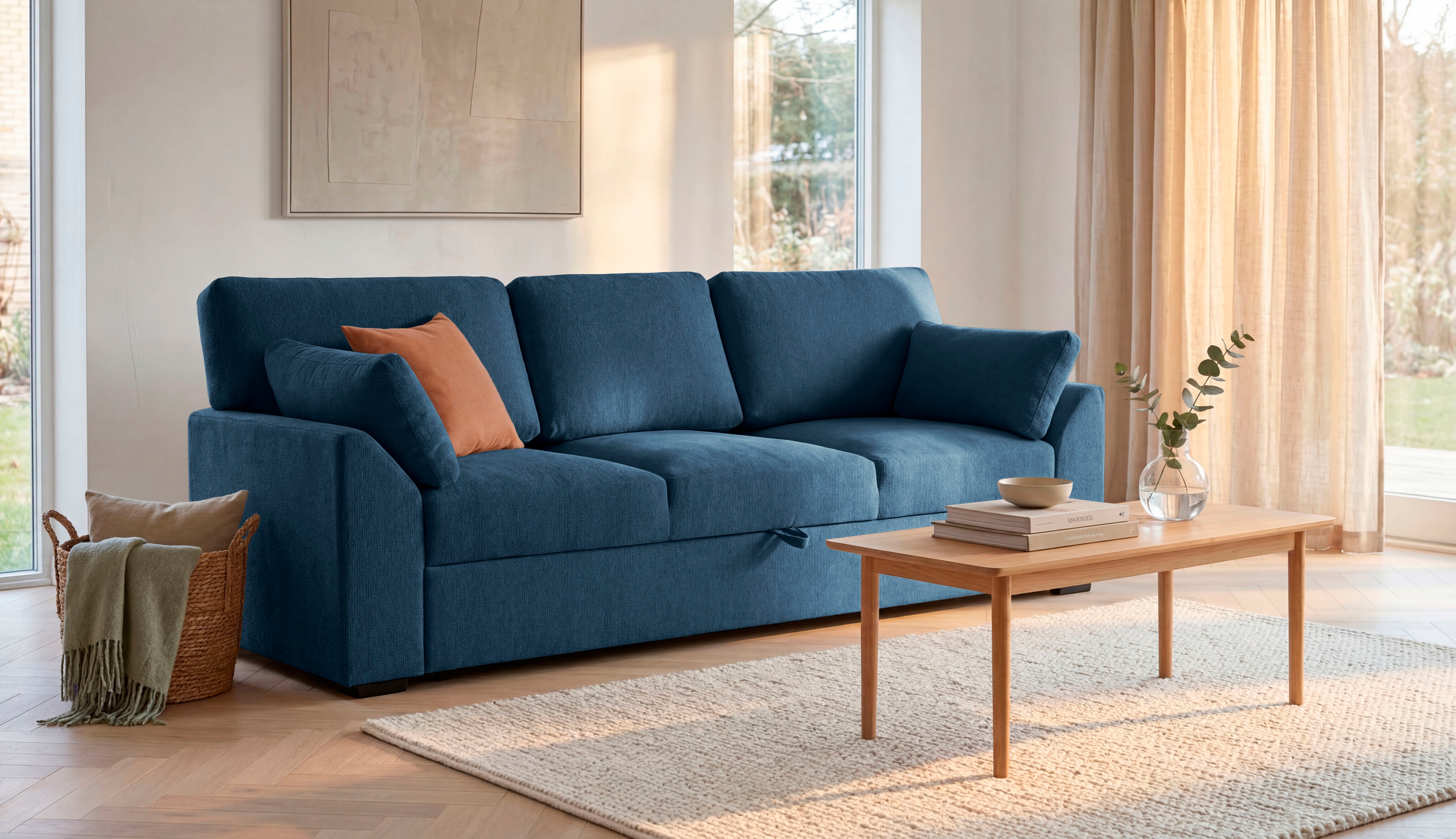 OTTO home 3-Sitzer "Citry" Breite 233 cm, Chenille, mit Bettfunktion, Liegefläche 144x190 cm