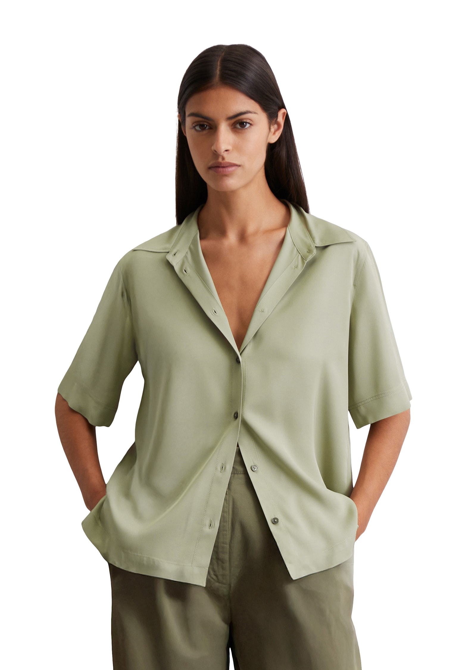 Marc OPolo Kurzarmbluse "aus Viskose-Twill" günstig online kaufen