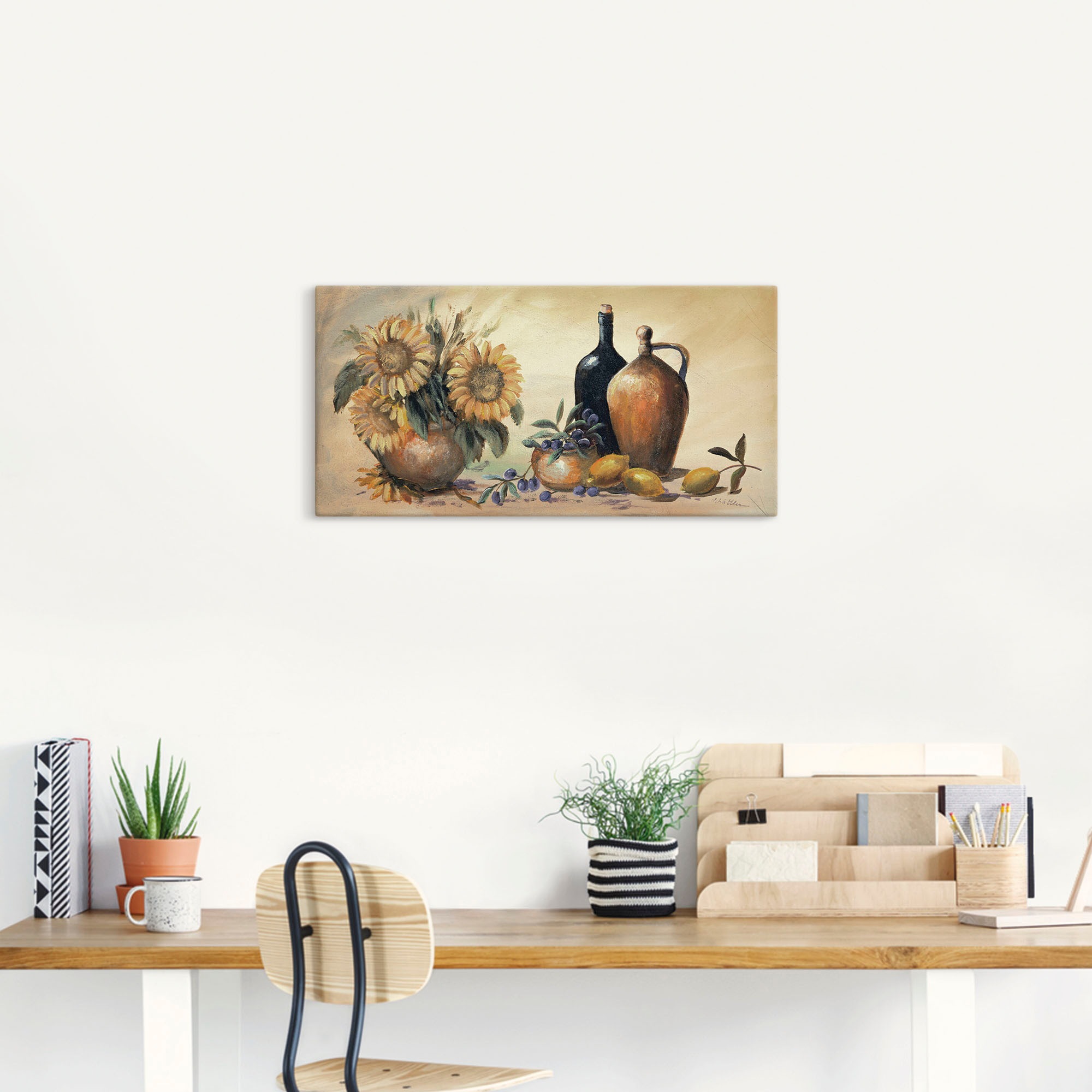 Artland Wandbild "Stillleben mit Sonnenblumen", Vasen & Töpfe, (1 St.), als günstig online kaufen