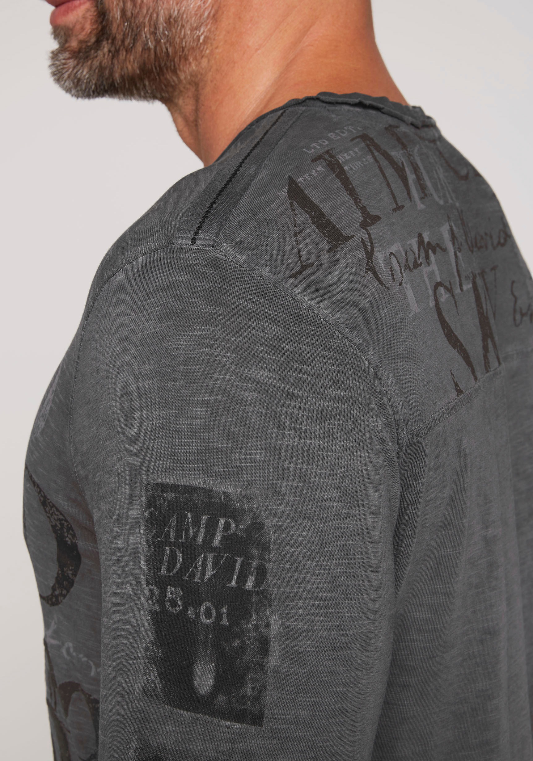 CAMP DAVID Langarmshirt, mit Logodruck ▷ für | BAUR