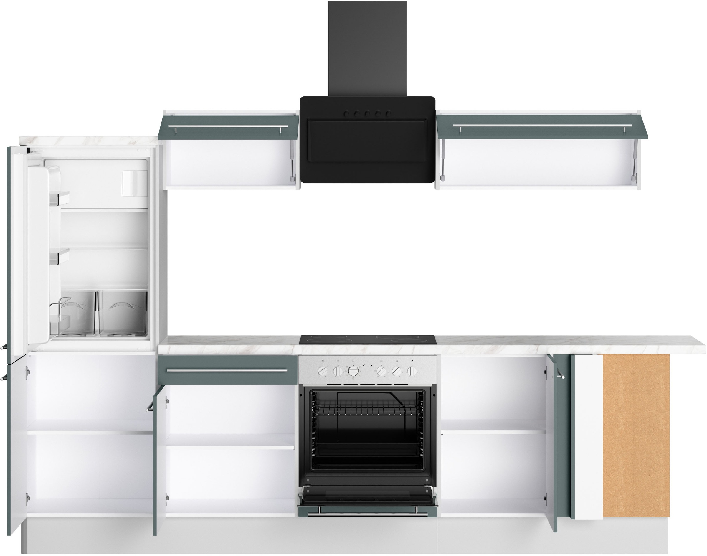 OPTIFIT Küche »Bern2«, Stellmaße 295 x 175 cm, wahlweise mit E-Geräten
