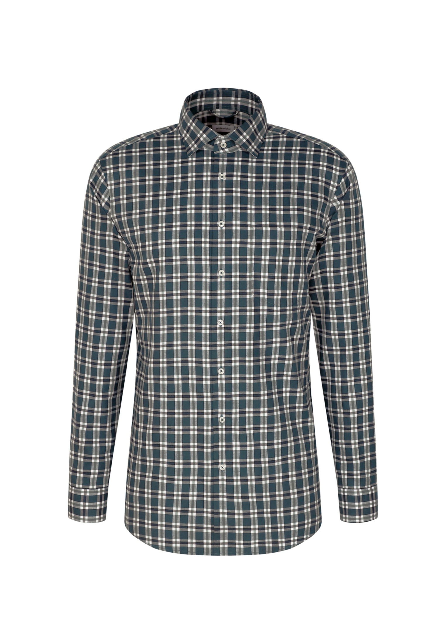 seidensticker Flanellhemd »Regular«, Regular Langarm Button-Down-Kragen Karo