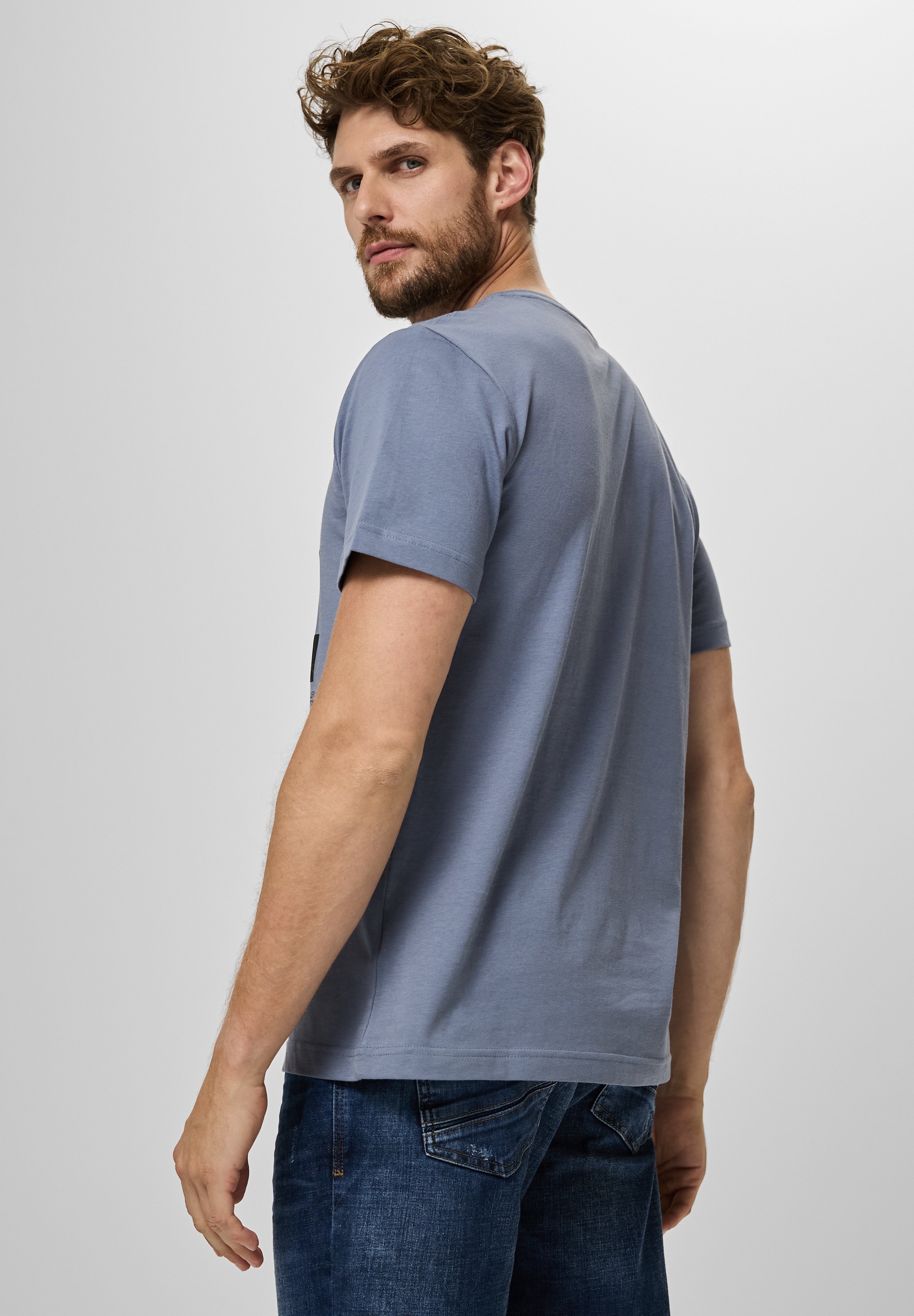 STREET ONE MEN Langarmshirt, aus reiner Baumwolle