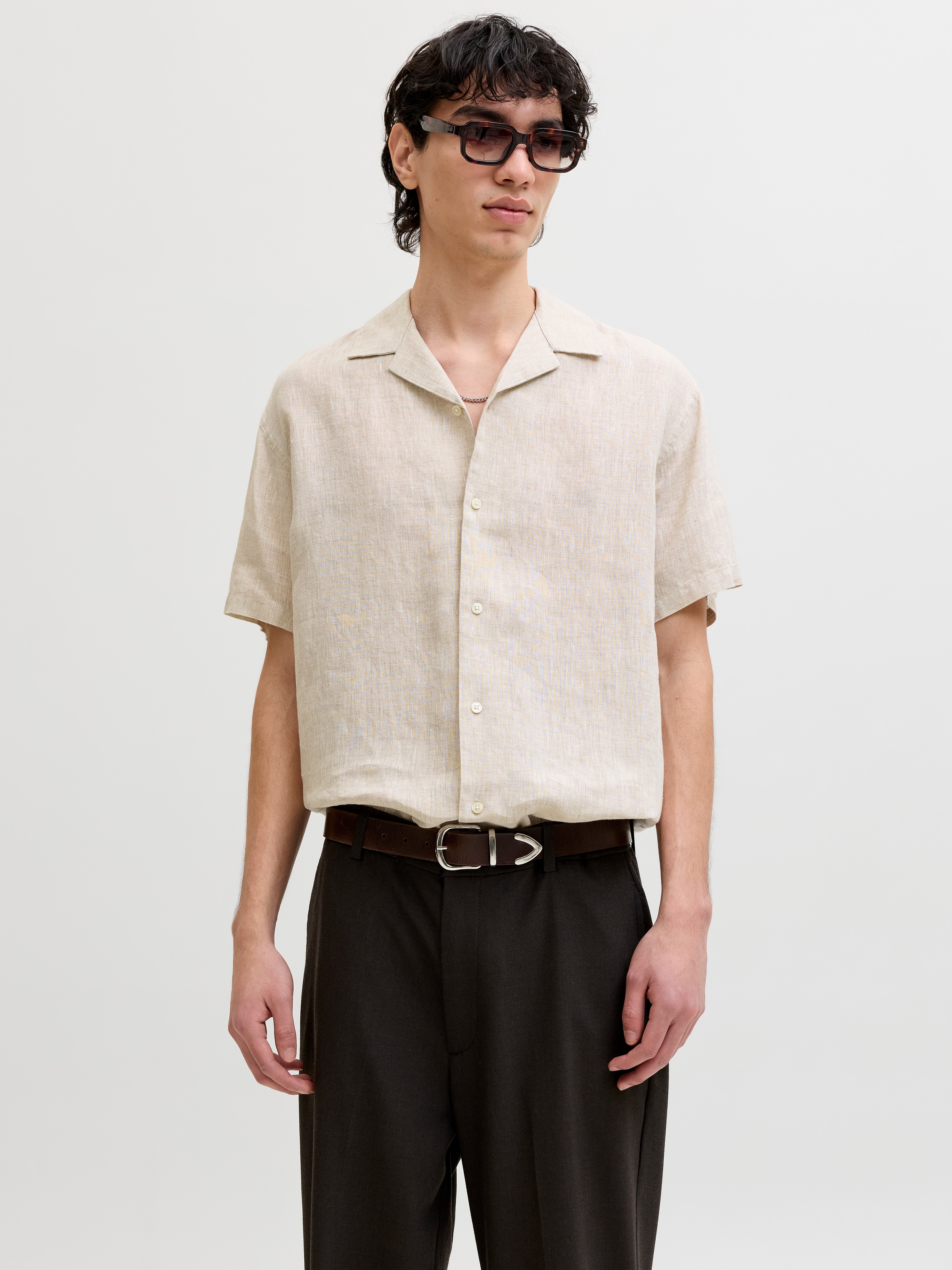 Jack & Jones Leinenhemd "JPRBLALAWRENCE LINEN RESORT S/S SHIRT SN" Leinen, relaxed fit