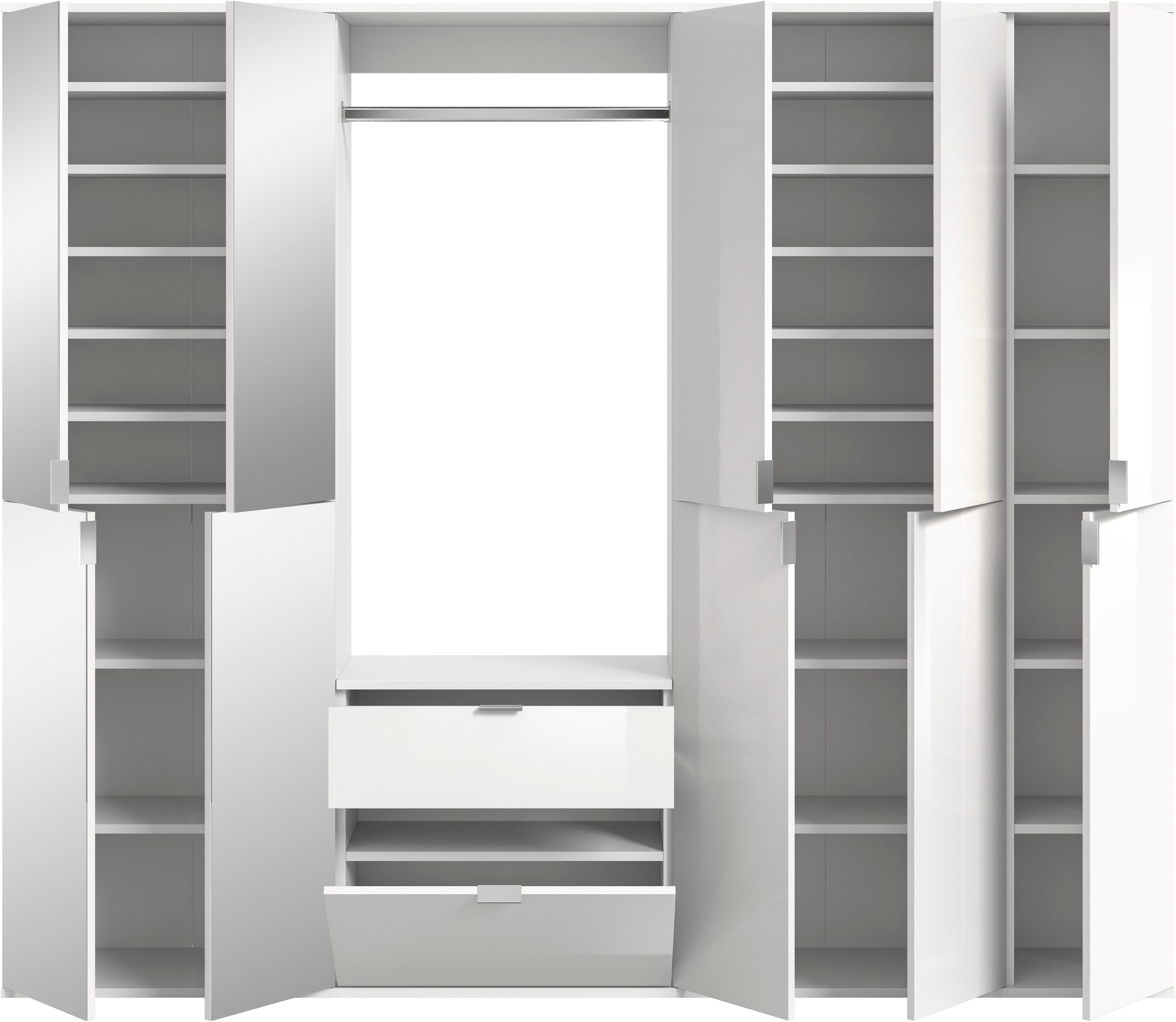 INOSIGN Garderoben-Set »Trondheim, Breite 183 cm, 5-teilig, bestehend aus:«, (Set, 4 St.), 2x Garderobenschrank, 1 Kommode, 1 Garderobenstange, 1 Ablageboden