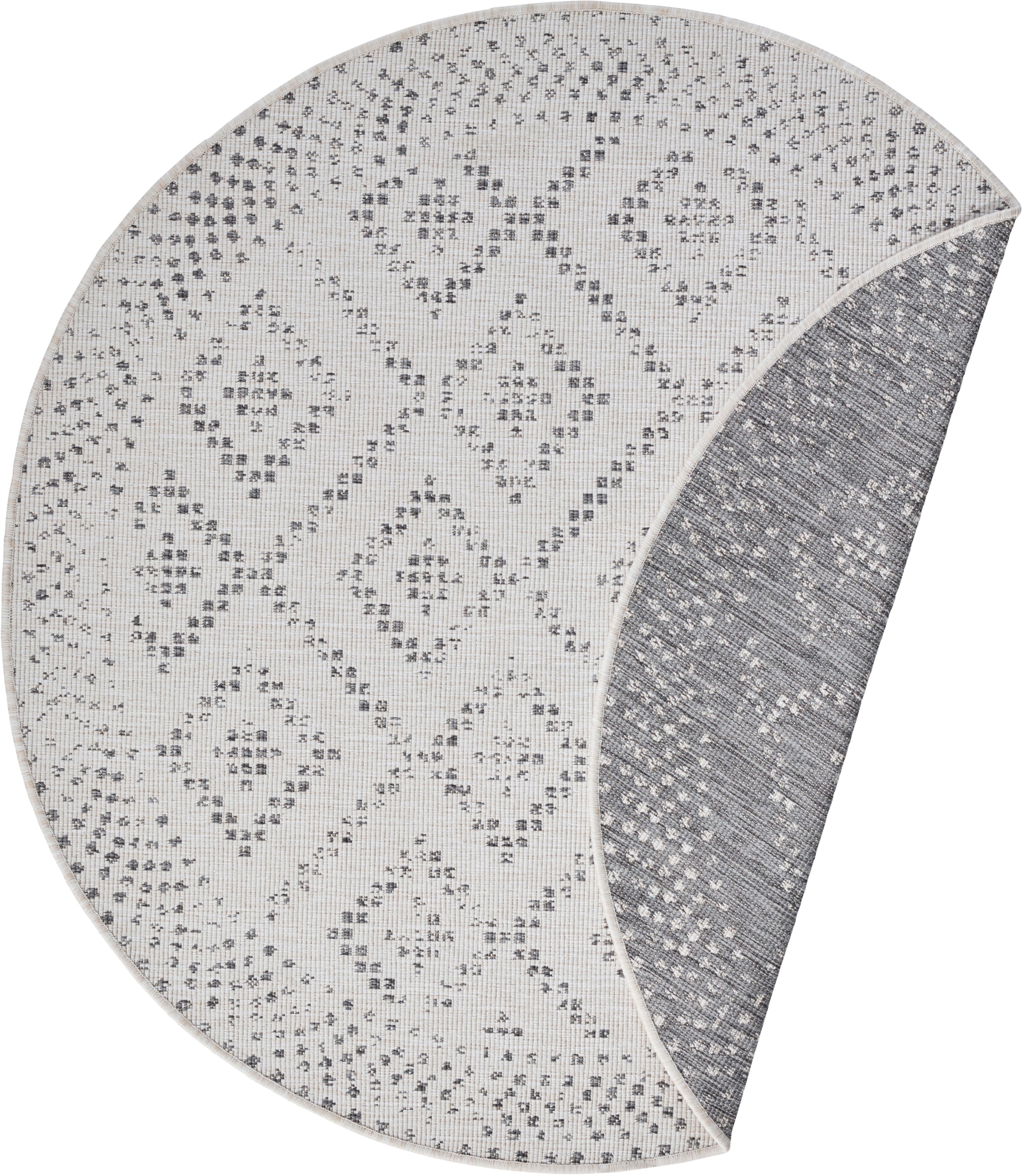 freundin Home Collection Teppich »Olympia«, rund, 5 mm Höhe, In-& Outdoor, Wendeteppich, Wetterfest, Balkon, Garten, Wohnzimmer