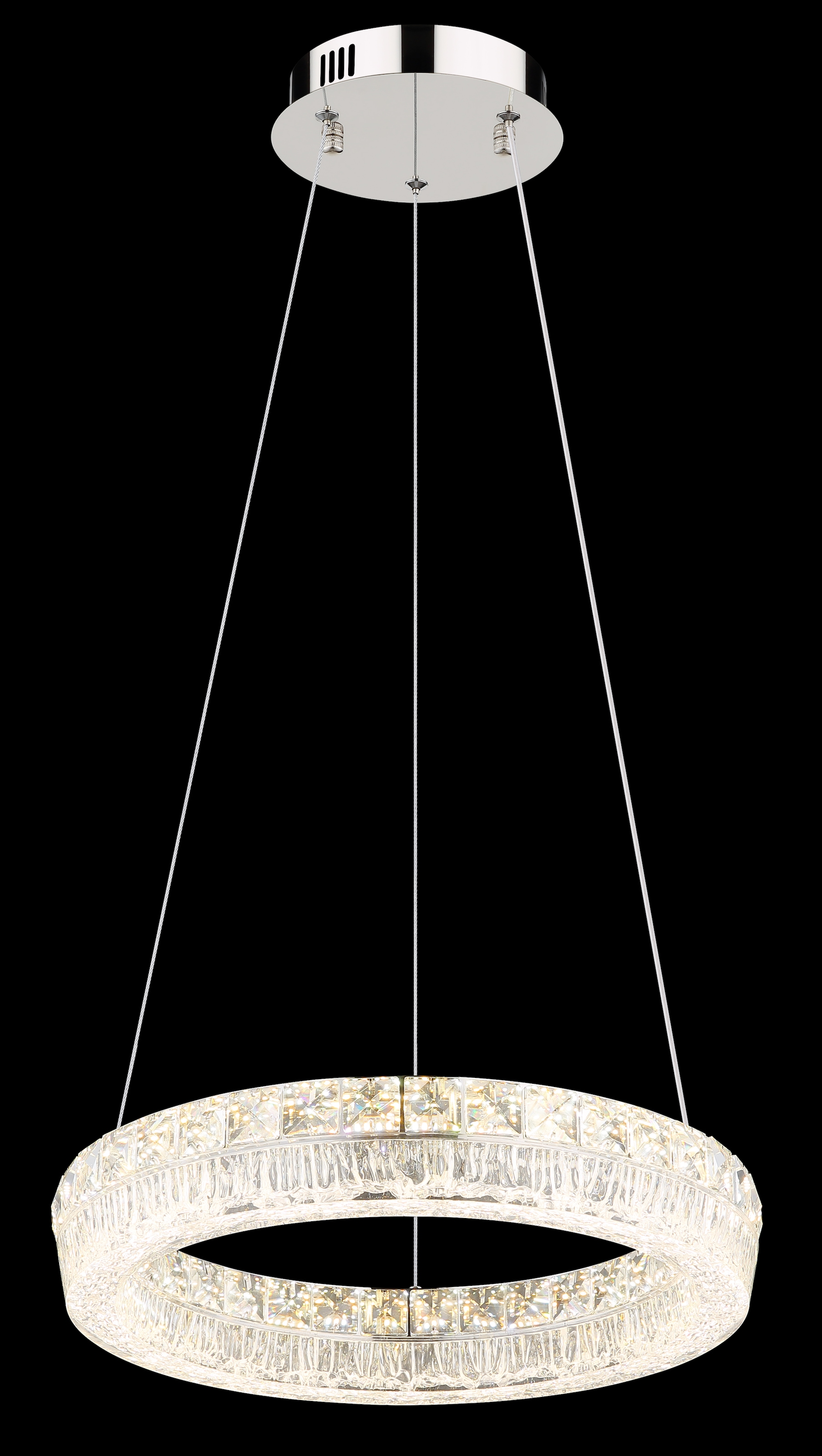 GLOBO LIGHTING Hängeleuchte »LAUREL« LED-Modul 1 Stk. Verchromte Hängeleuchte mit Acryl und Glaskristallen, dimmbar, LED 24W