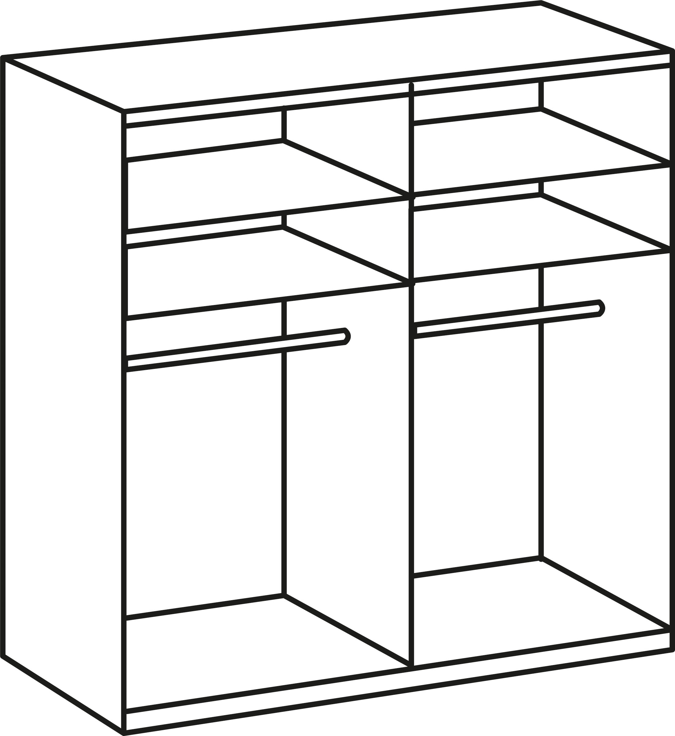 mit Fresh farbigem »Level«, BAUR vollflächig To Kleiderschrank Türen Go Glas |