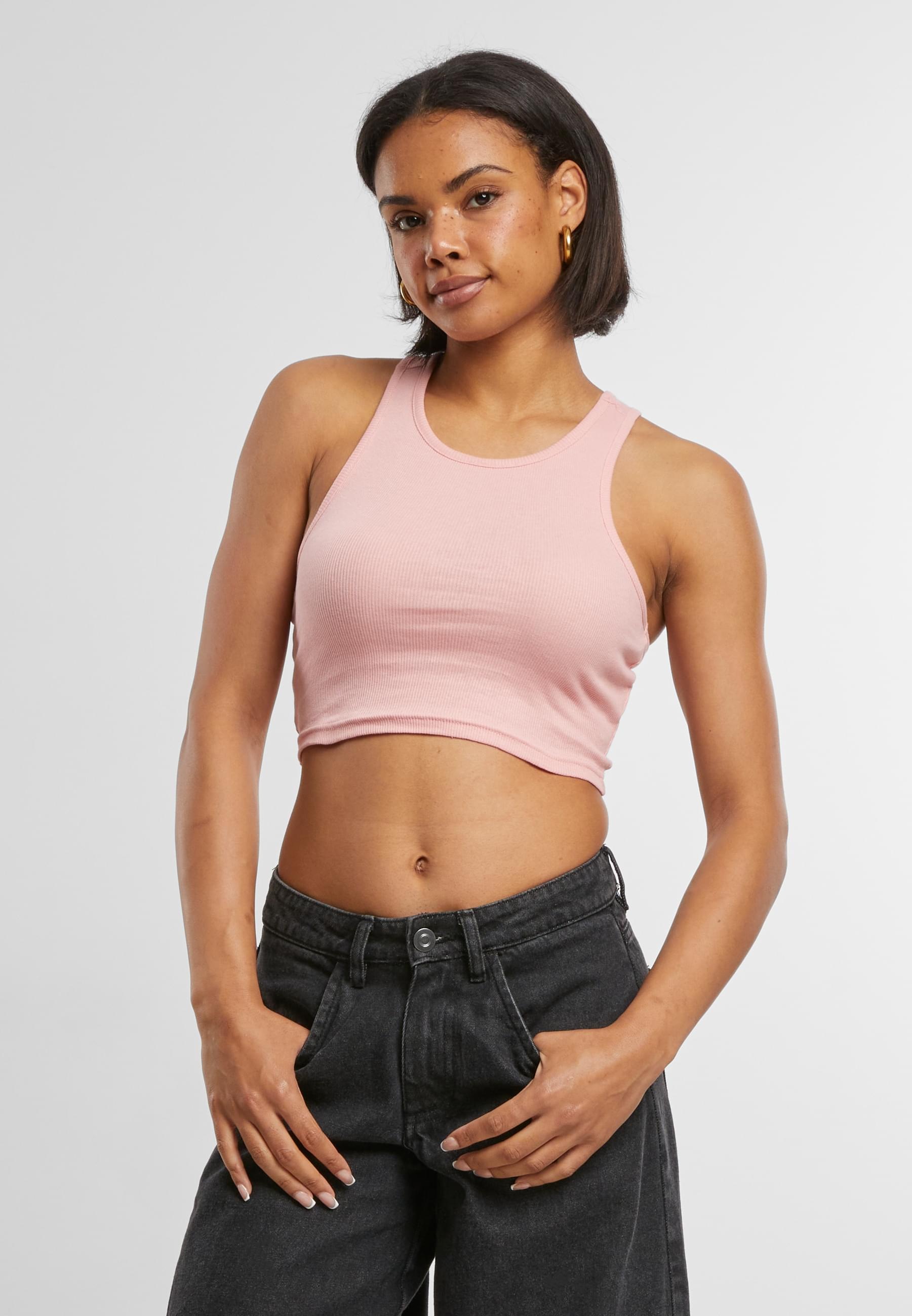 URBAN CLASSICS Muskelshirt »Urban Classics Damen Ladies Cropped Rib Top«, (1 tlg.)