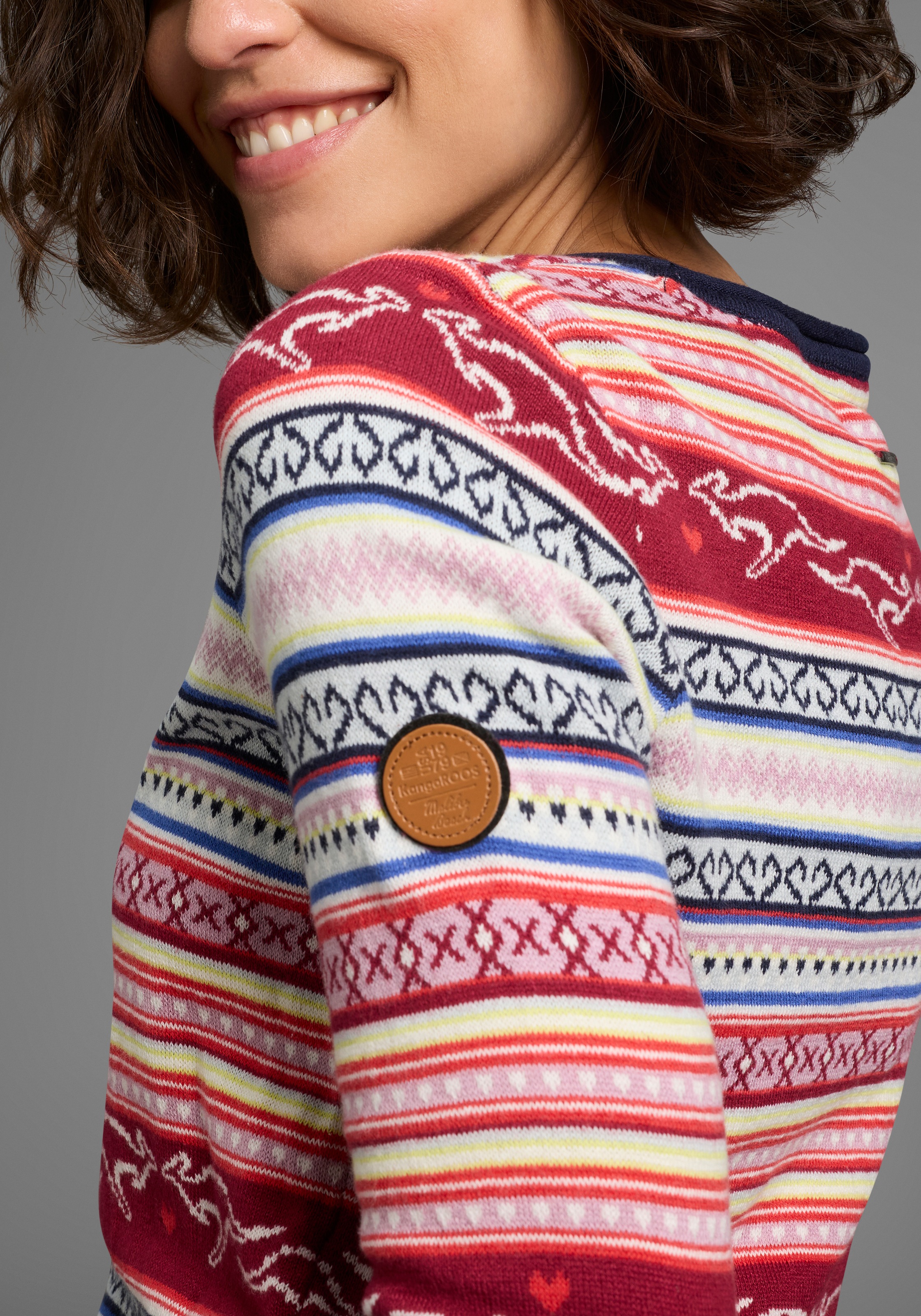Thumbnail - KangaROOS Norwegerpullover, im Jaquard-Feinstrick